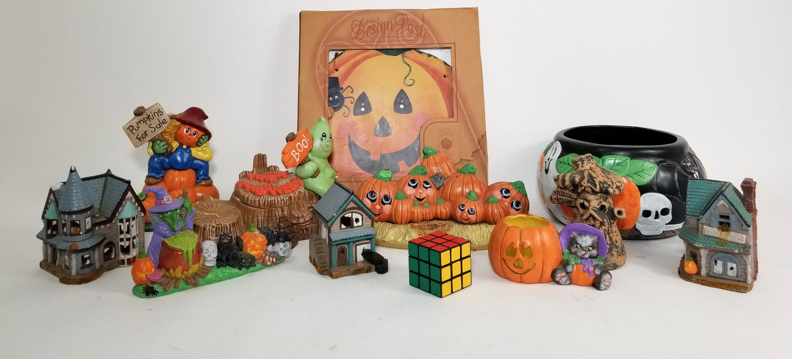 Assorted Halloween Decor ft. Elaine Thompson's "Bookin Collection" Pumpkin Sign - 2