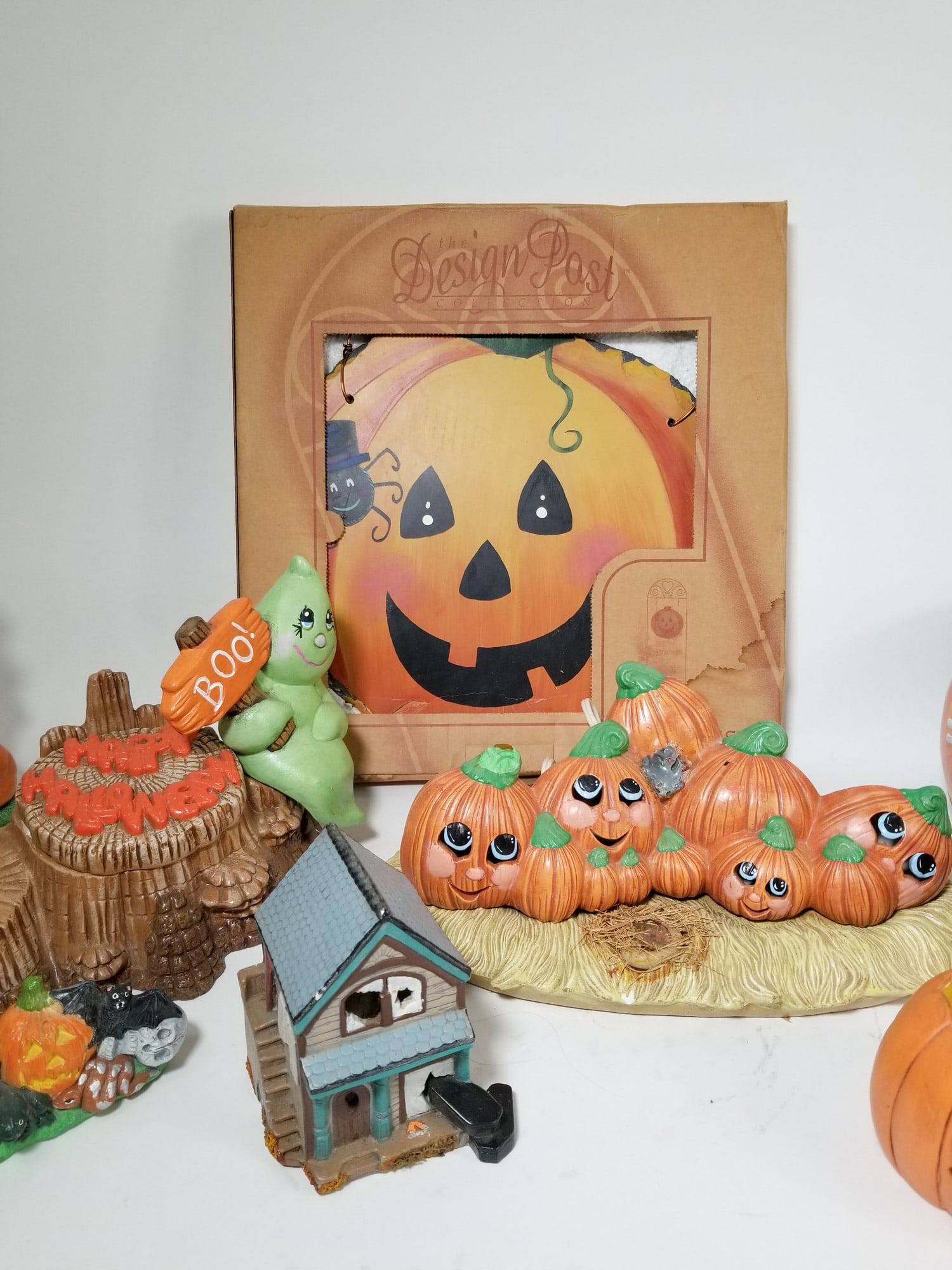 Assorted Halloween Decor ft. Elaine Thompson's "Bookin Collection" Pumpkin Sign - 4