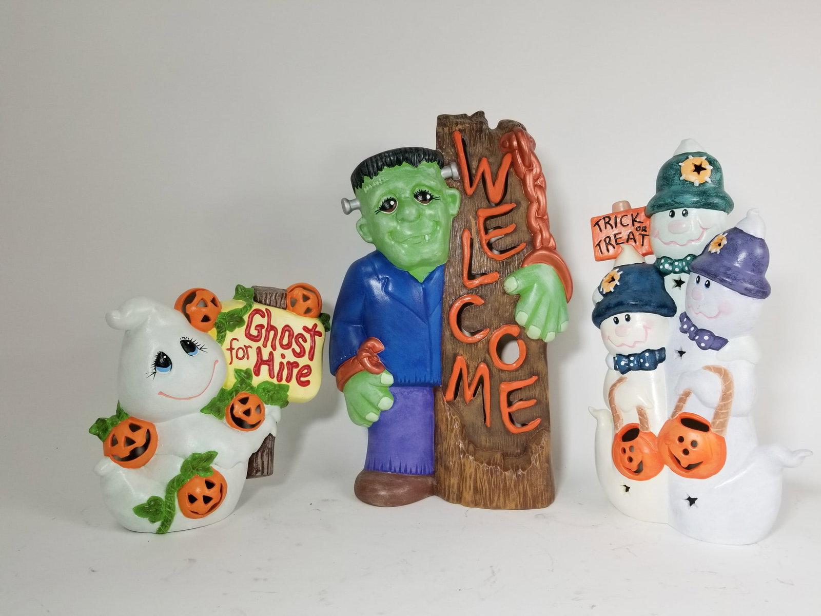 Three Pieces of Ceramic Halloween Decor: Three (3) Pieces of Ceramic Halloween Decor Size 17" H Literature Brooks Auction – Online Auction Terms & Conditions Contact: (856) 694-2960 | info@brooks.auction READ BEFORE YOU BID: We want