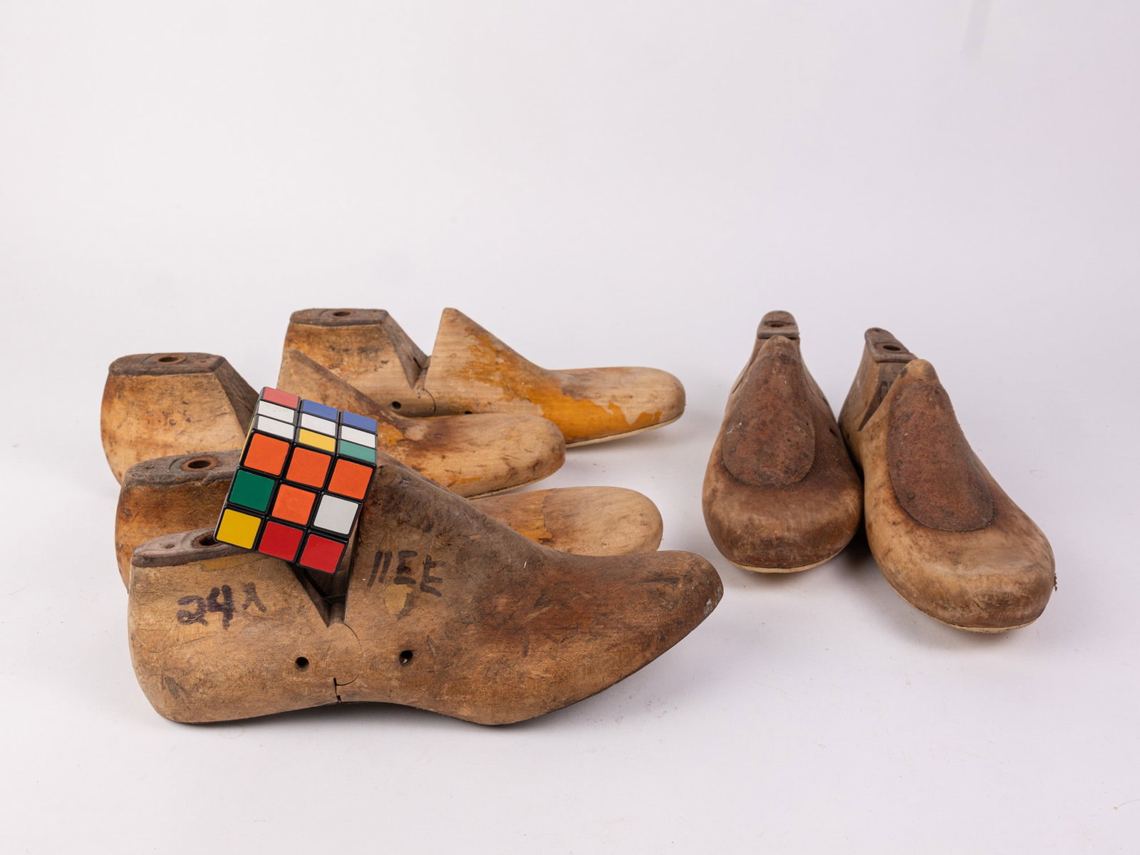 Grouping of Antique Shoe Lasts Wooden Shoe Forms - 2