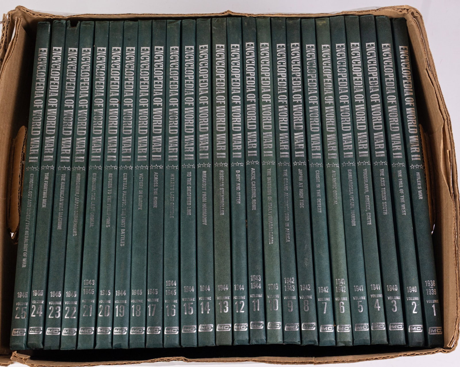 Vintage Encyclopedia of World War II 25-Volume Set: Vintage Encyclopedia of World War II 25-Volume Set Literature Brooks Auction – Online Auction Terms & Conditions Contact: (856) 694-2960 | info@brooks.auction READ BEFORE YOU BID: We want you