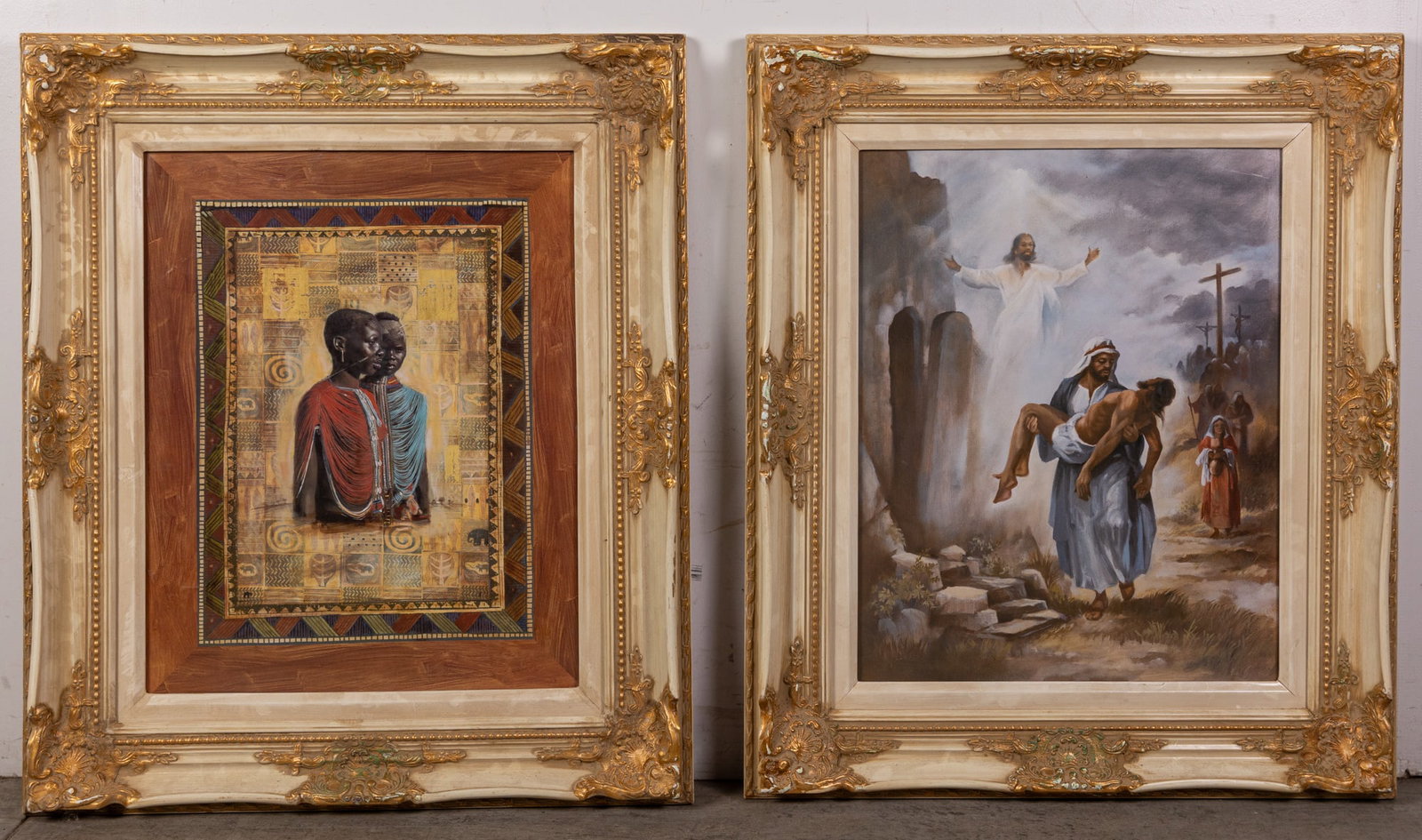 Two Pieces of Black Art in Ornate Frames: Two Pieces of Black Art in Ornate Frames Size 27" x 24" Literature Brooks Auction – Online Auction Terms & Conditions Contact: (856) 694-2960 | info@brooks.auction READ BEFORE YOU BID: We want