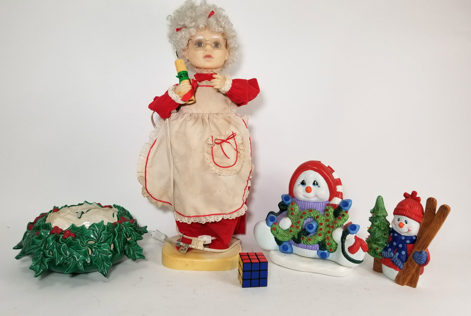 Assortment of Christmas Decor ft.Santa's Best Mrs. Claus Animatronic - 2