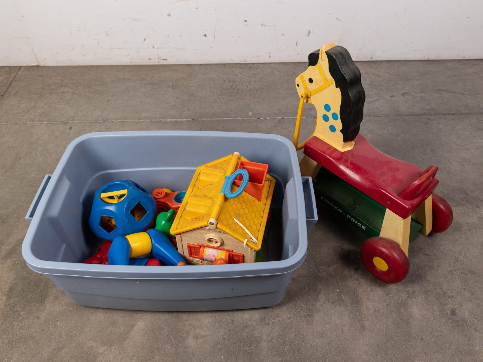 Assortment of Vintage Preschool Toys: Assortment of Vintage Preschool Toys Size 8' x 23" x 15 Literature Brooks Auction – Online Auction Terms & Conditions Contact: (856) 694-2960 | info@brooks.auction READ BEFORE YOU BID: We want