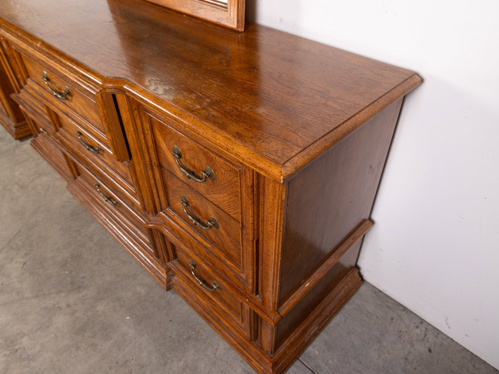 Vintage Bassett Oak Low Chest and Nightstand - 7
