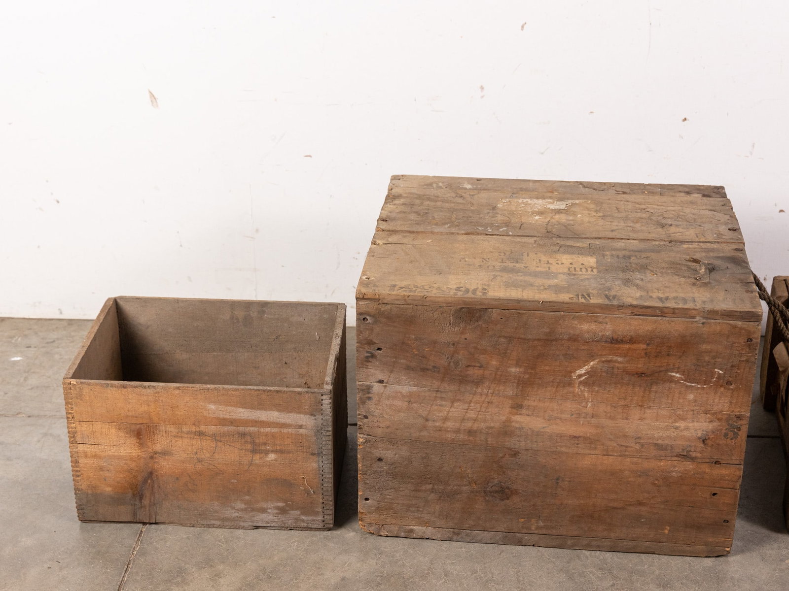 Three Vintage Wooden Crates - 2