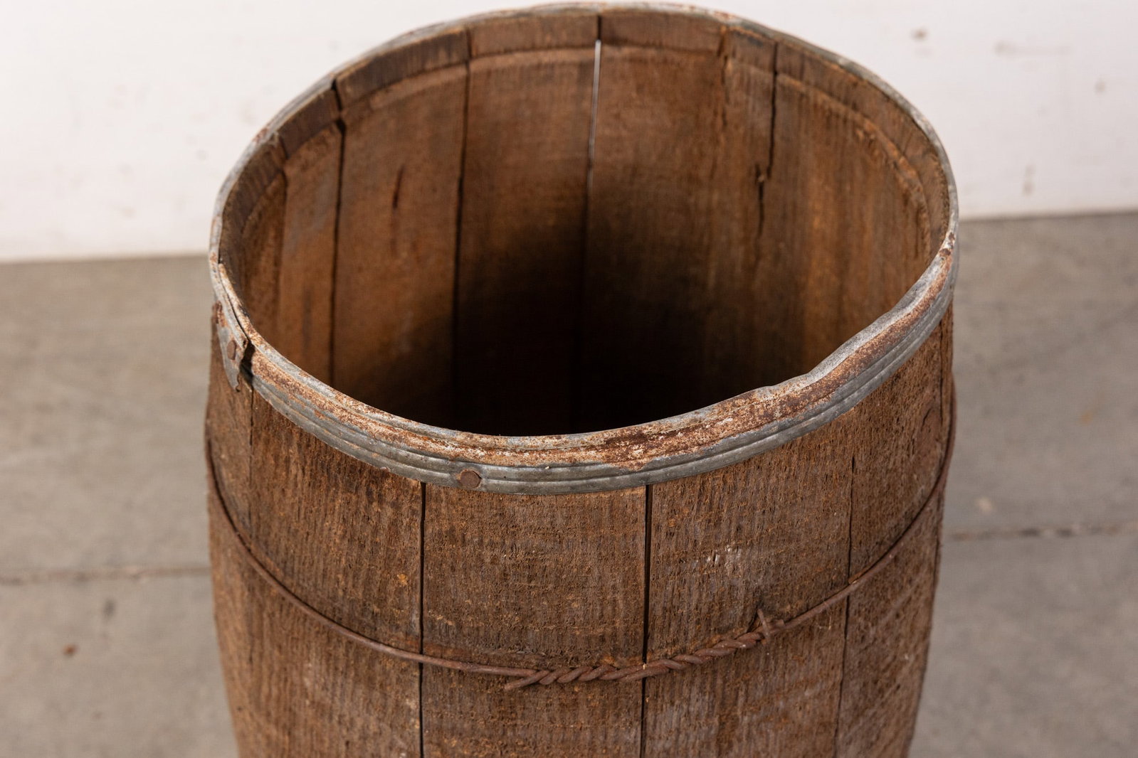 Small Vintage Wooden Barrel - 2