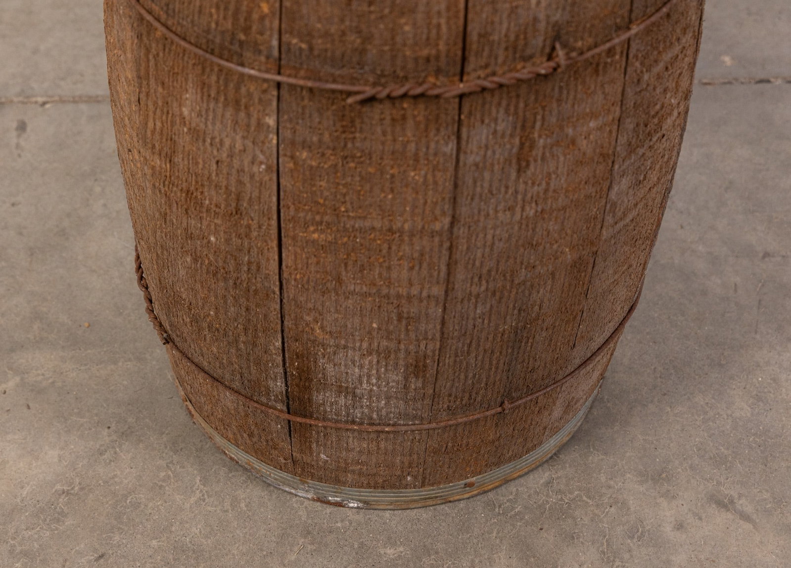 Small Vintage Wooden Barrel - 3
