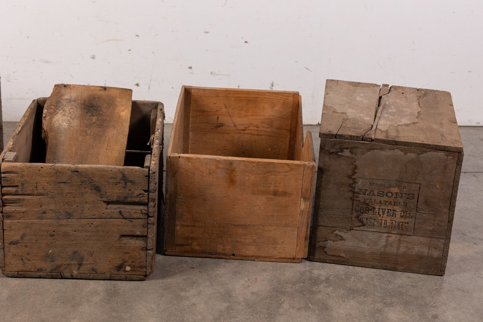 Four Vintage Wooden Crates - 3
