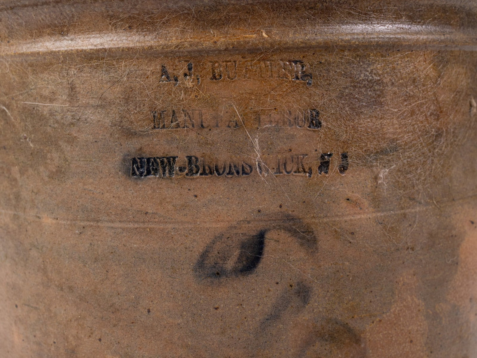 A. J. Buttler Two Gallon Cobalt Decorated Stoneware Crock - 3