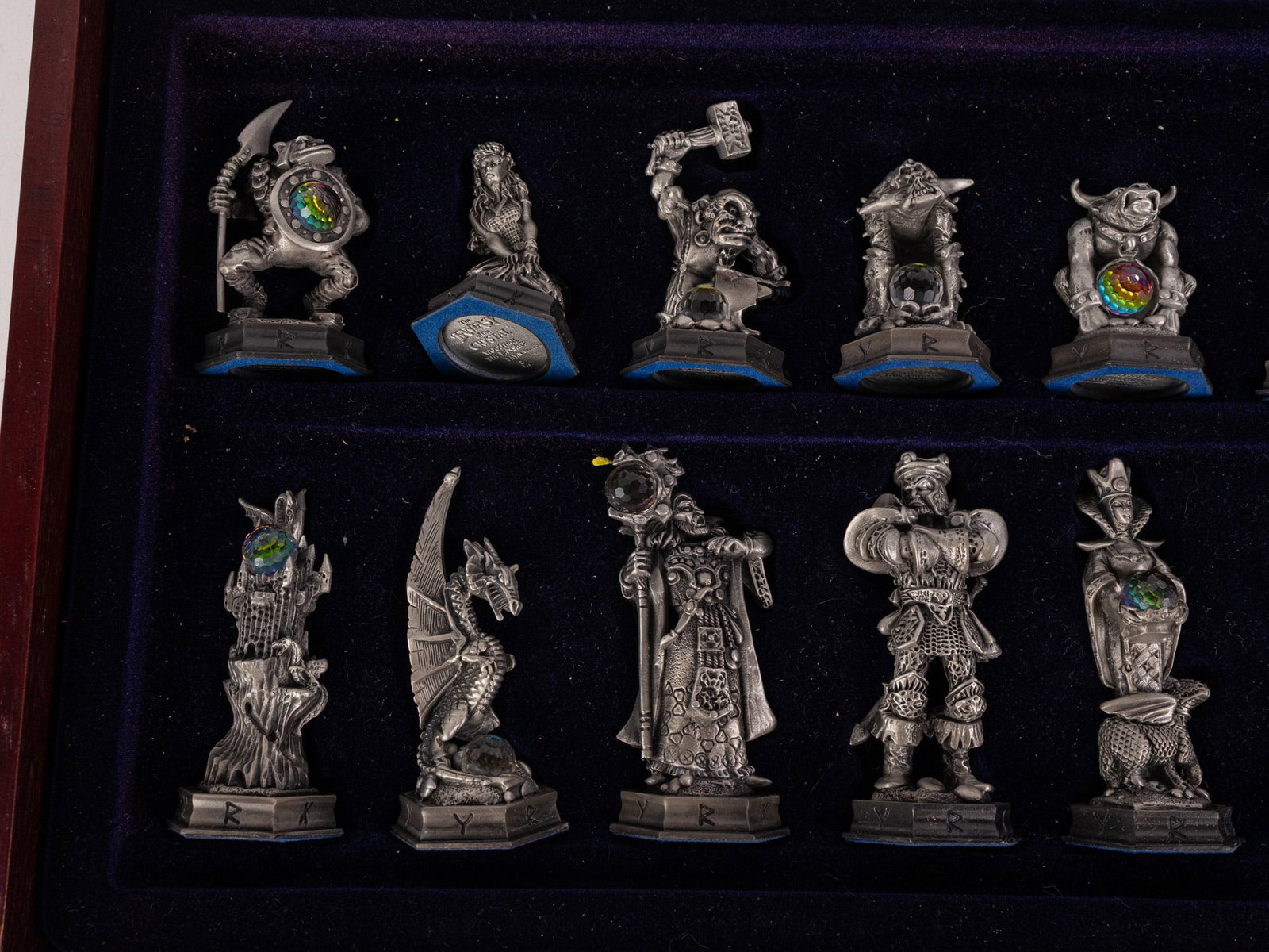 Danbury Mint Fantasy of the Crystal Pewter Chess Set COMPLETE - 6