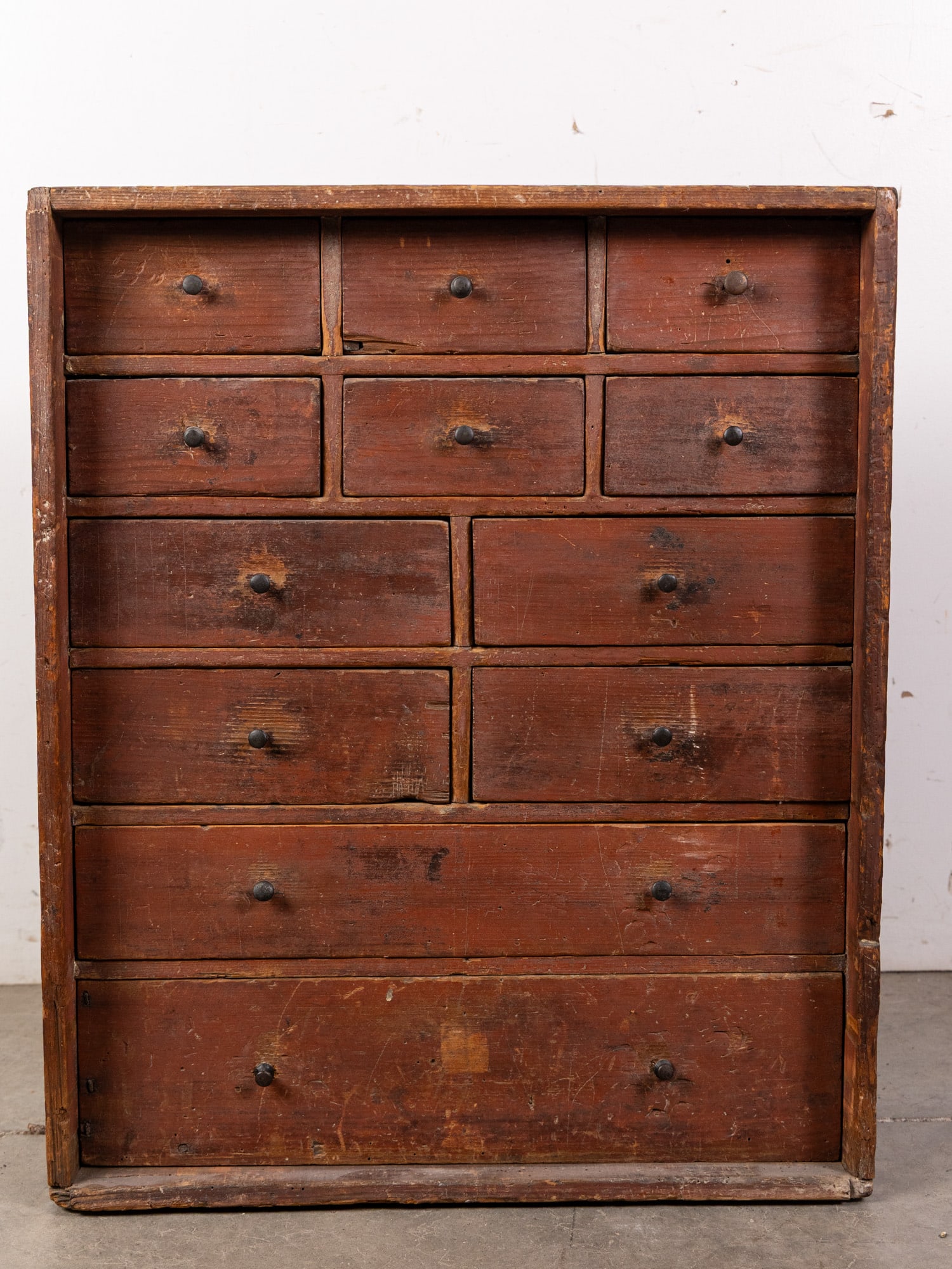 Antique Primitive Twelve Drawer Table Top Cabinet (1 of 7)