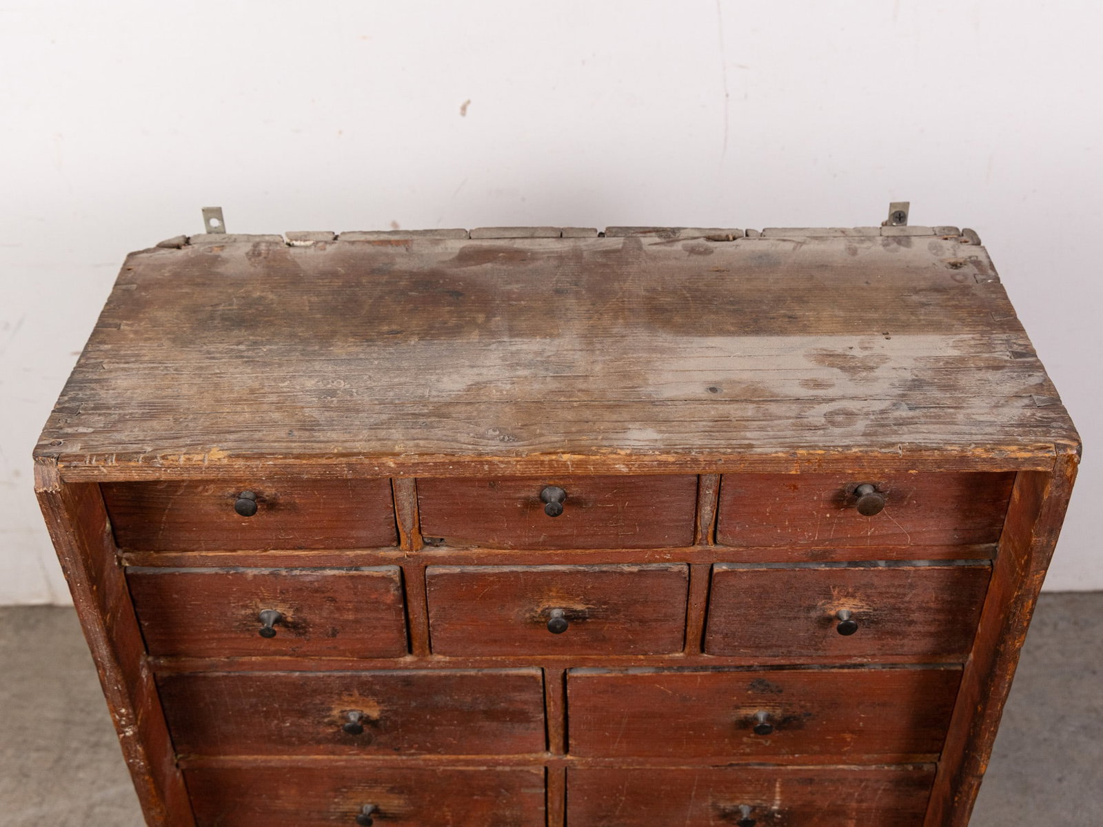 Antique Primitive Twelve Drawer Table Top Cabinet - 2