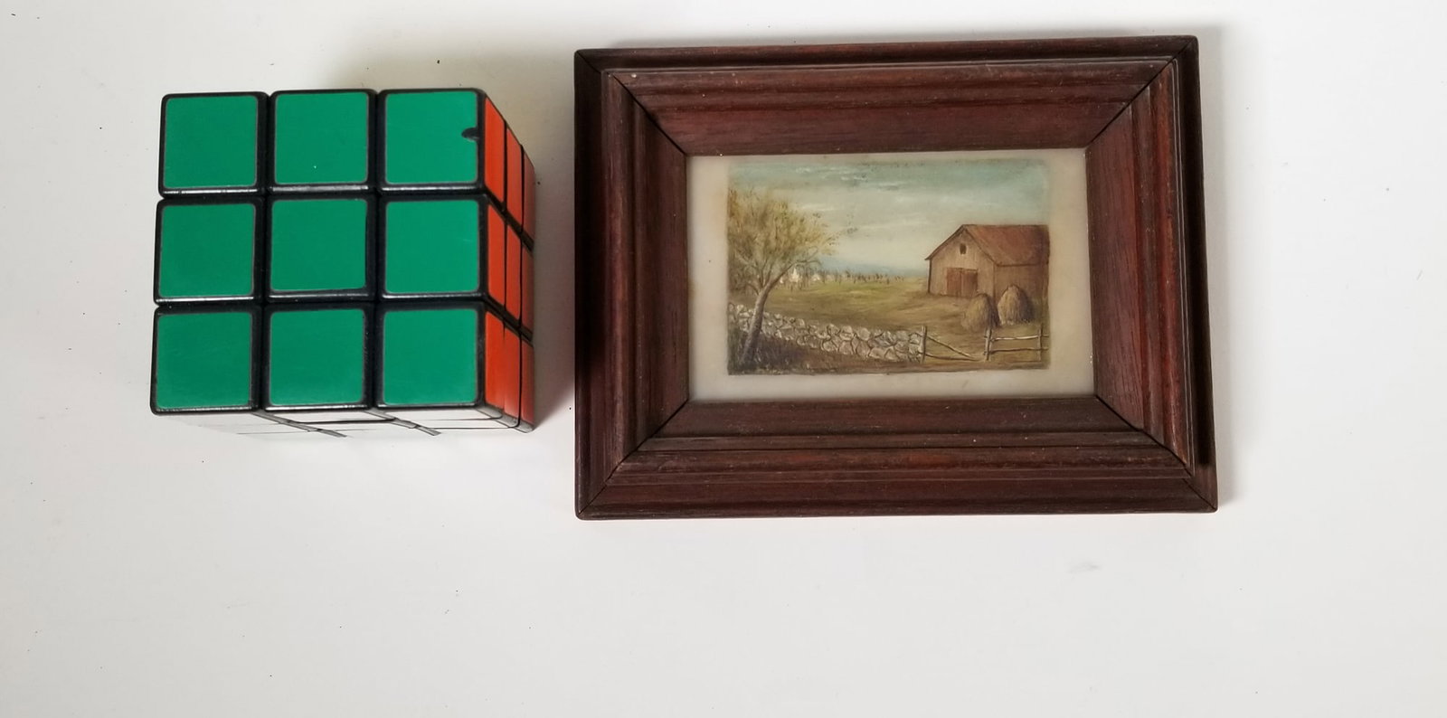 Antique Miniature 19th Century Oil Painting on Frosted Glass - 3