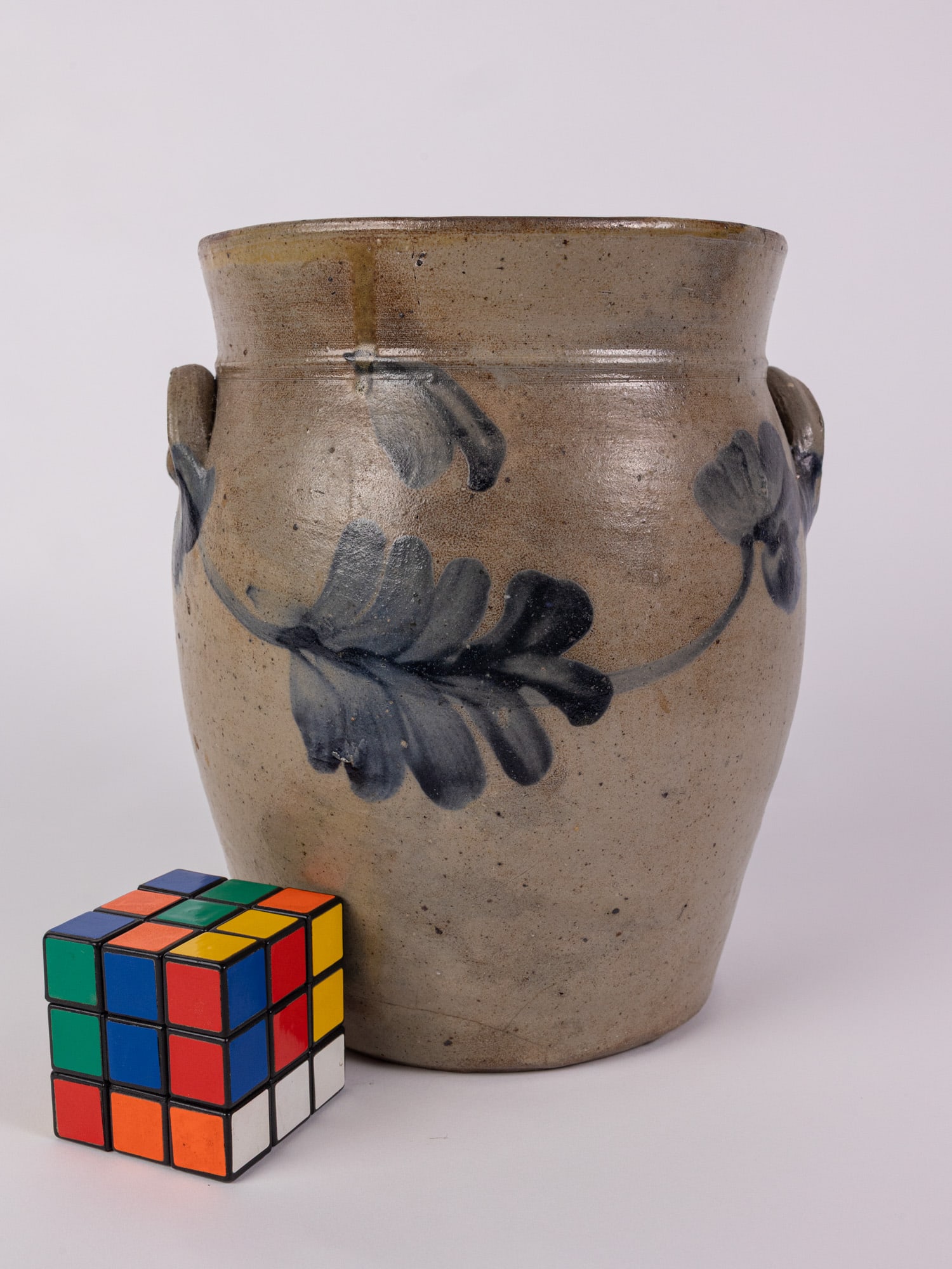 Cobalt Decorated Salt Glazed Stoneware Crock - 2