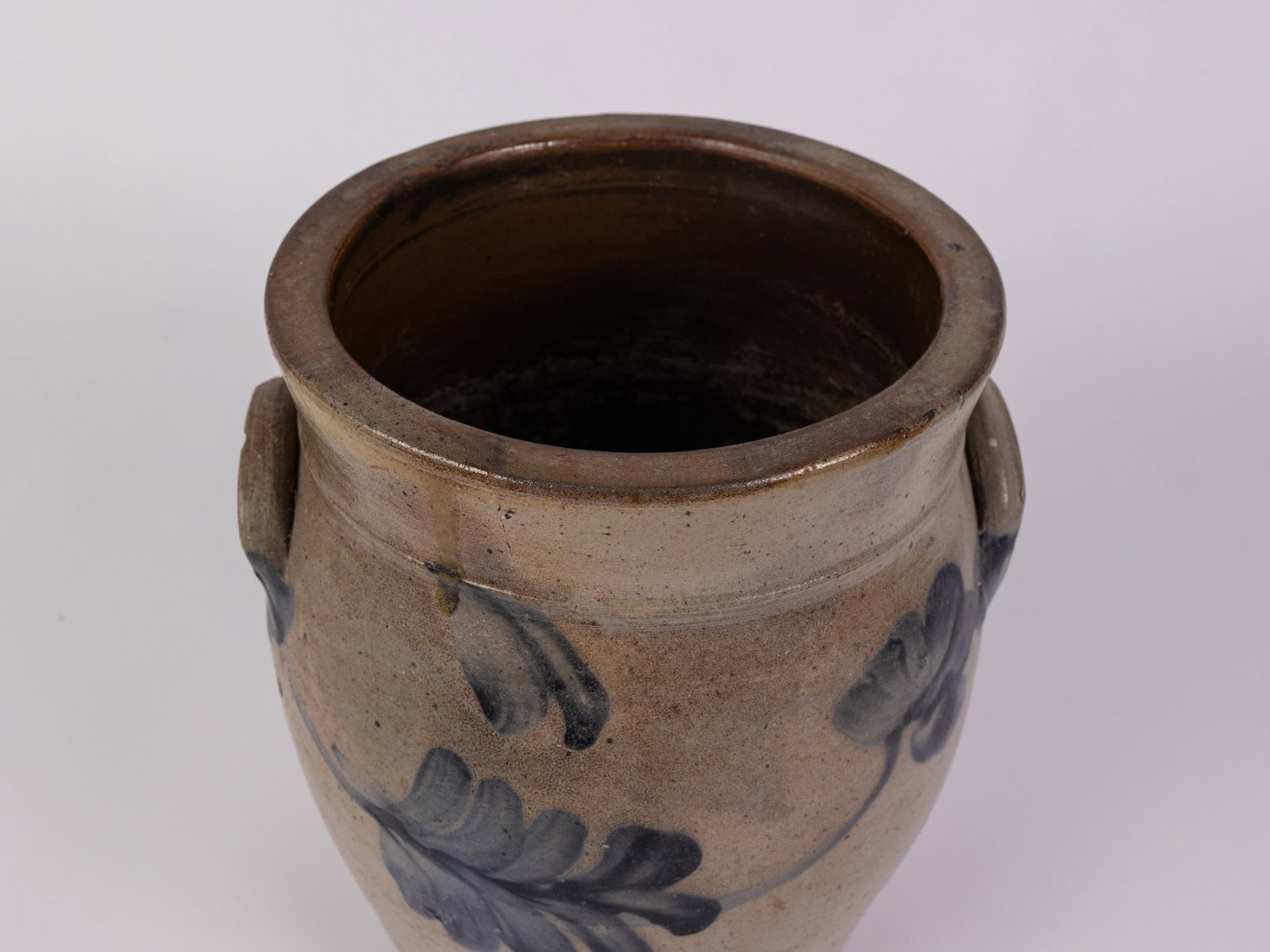 Cobalt Decorated Salt Glazed Stoneware Crock - 3