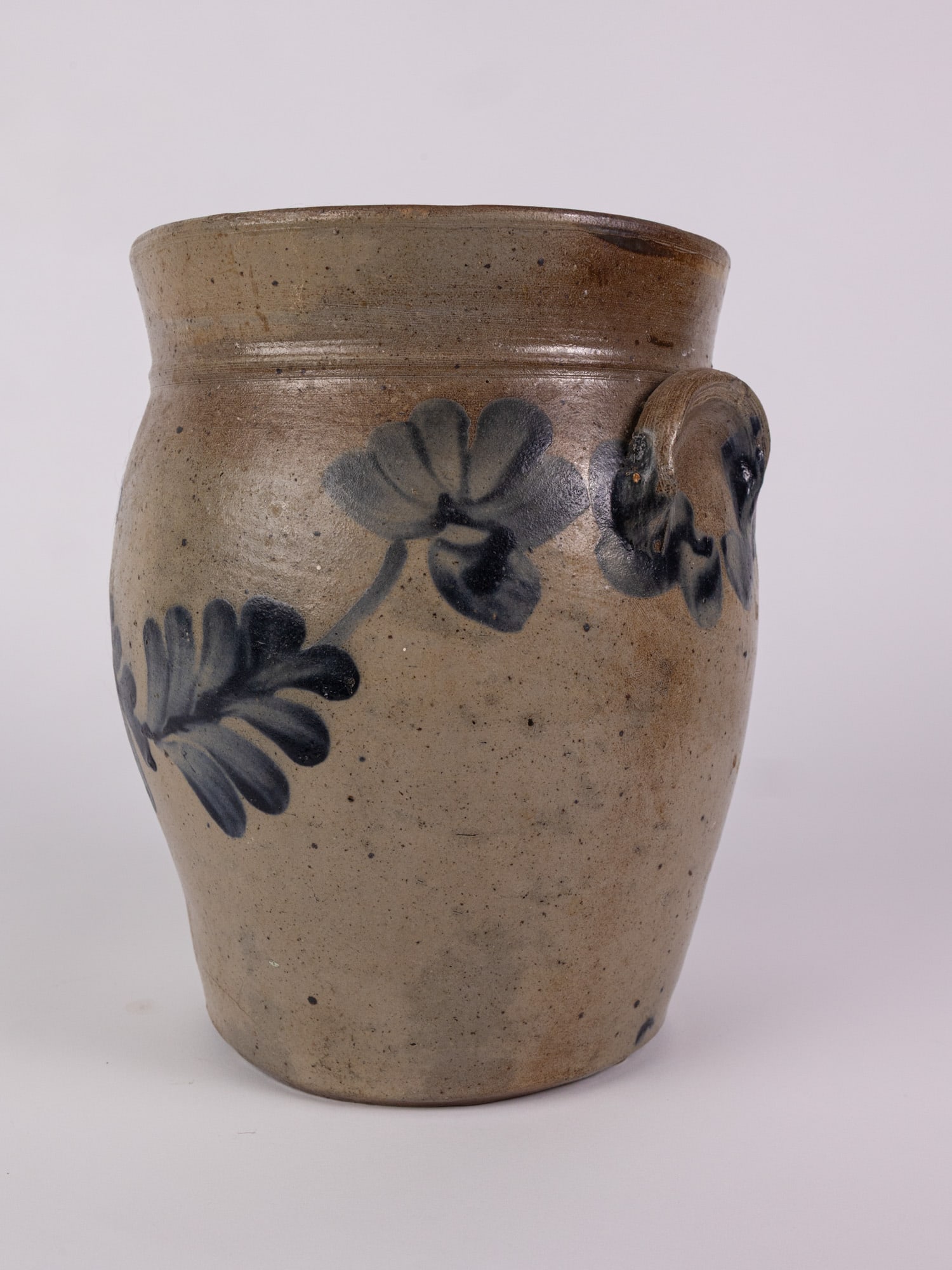 Cobalt Decorated Salt Glazed Stoneware Crock - 4