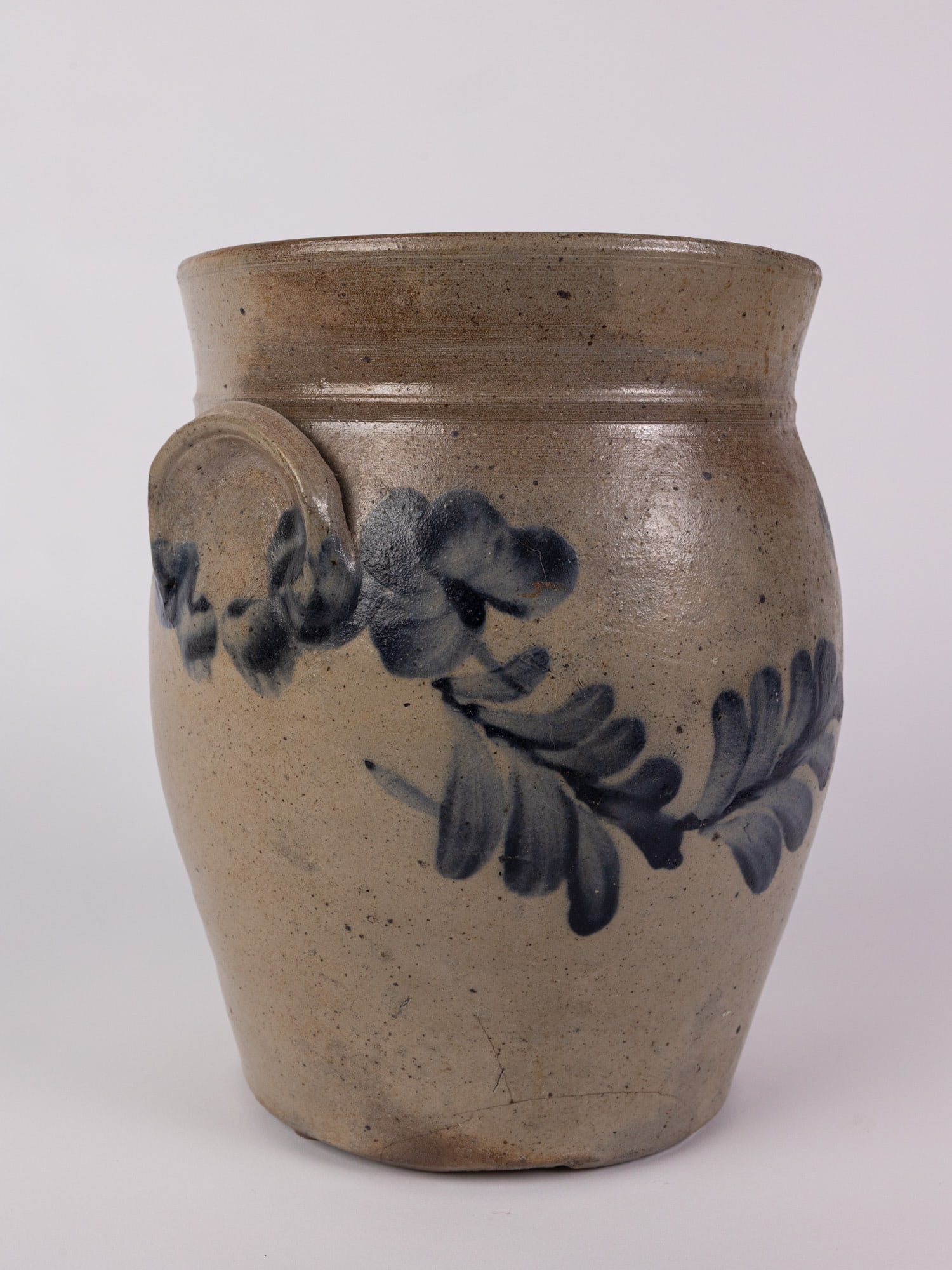 Cobalt Decorated Salt Glazed Stoneware Crock - 5