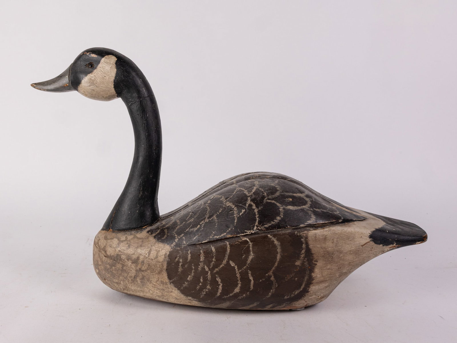Vintage Wooden Carved Canada Goose Decoy - 4
