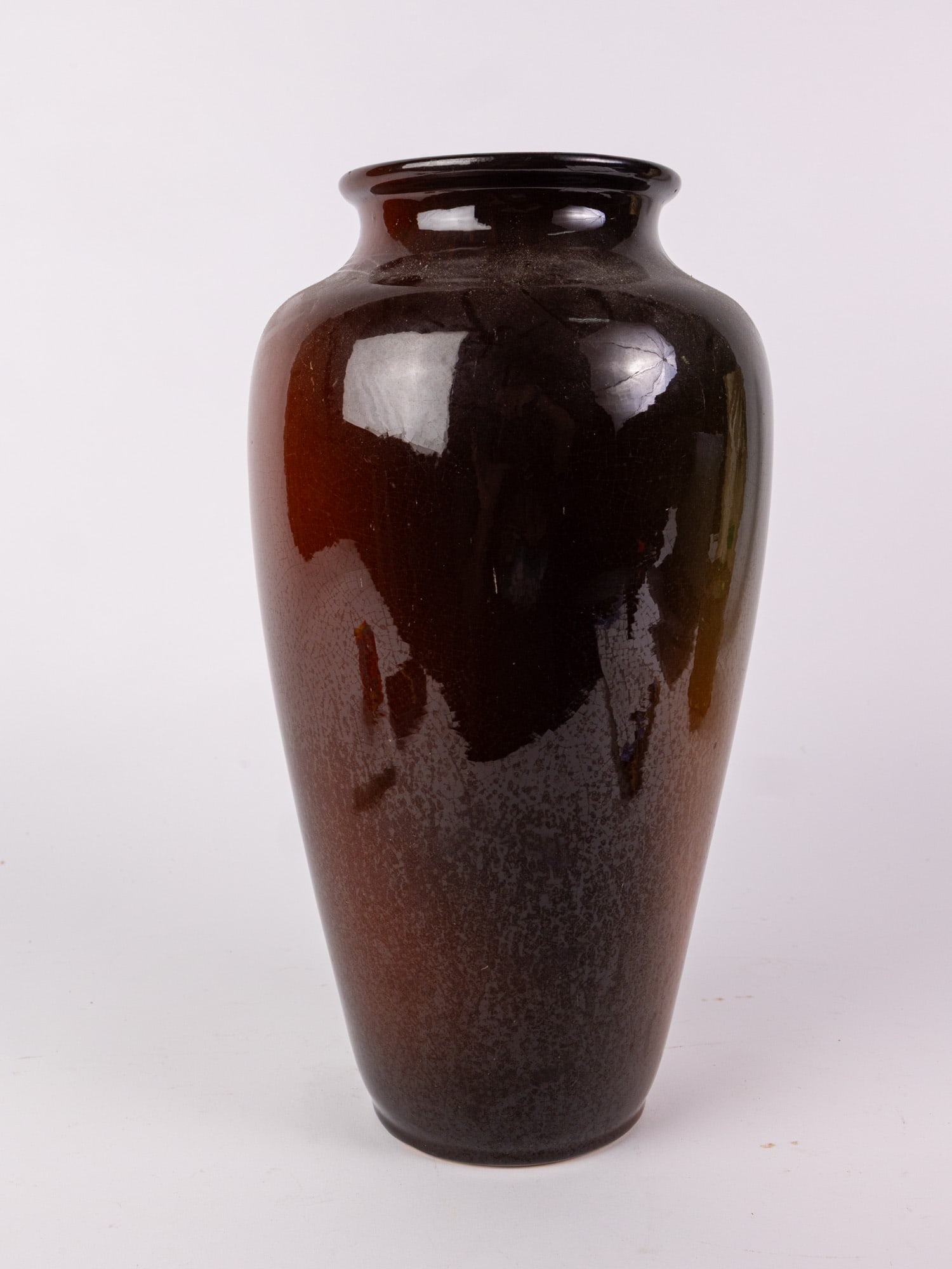Large Early 20th Century Iris Motif Ceramic Vessel - 4