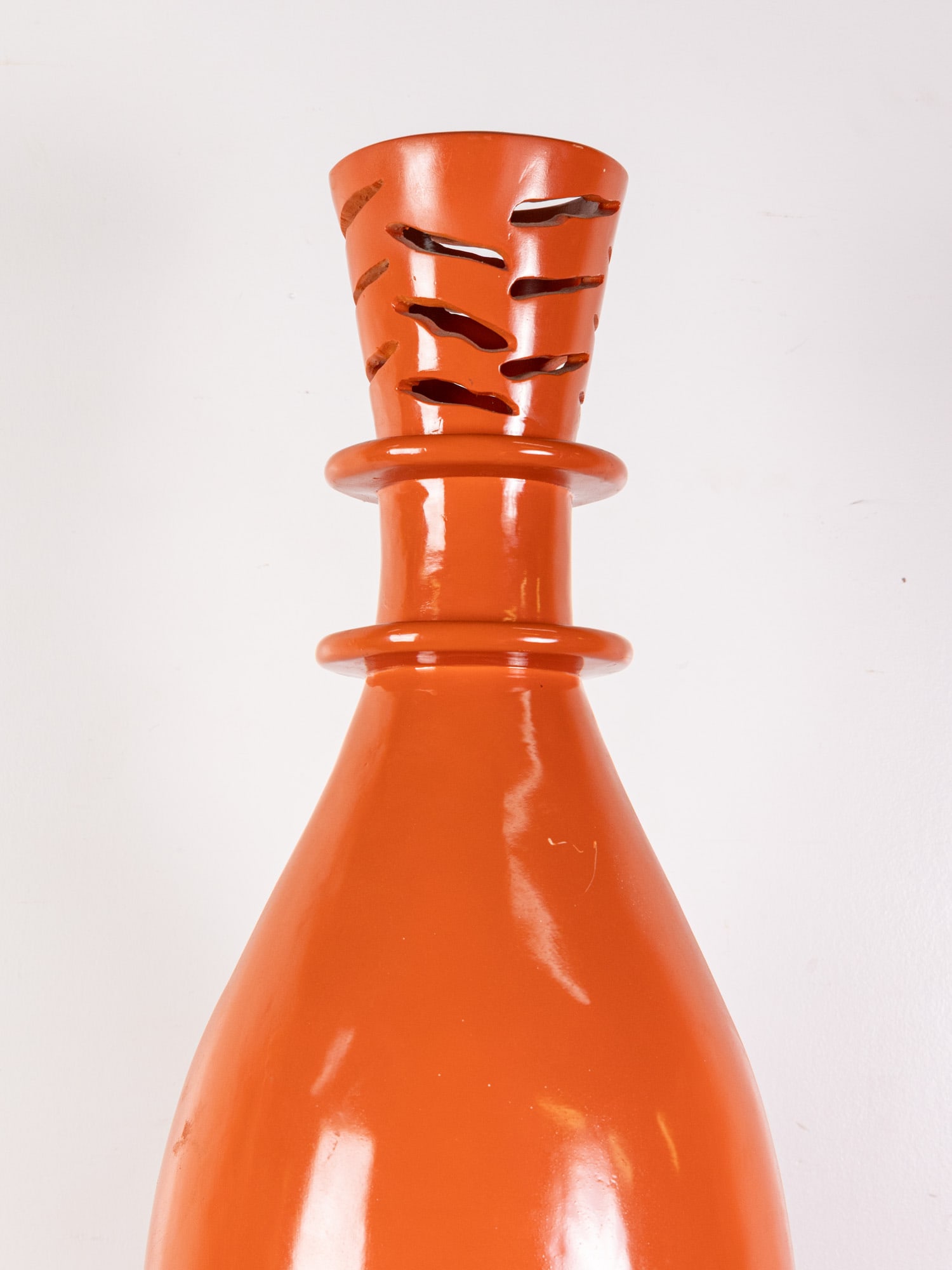LARGE Orange Clay-Colored Abstract Floor Vase - 2