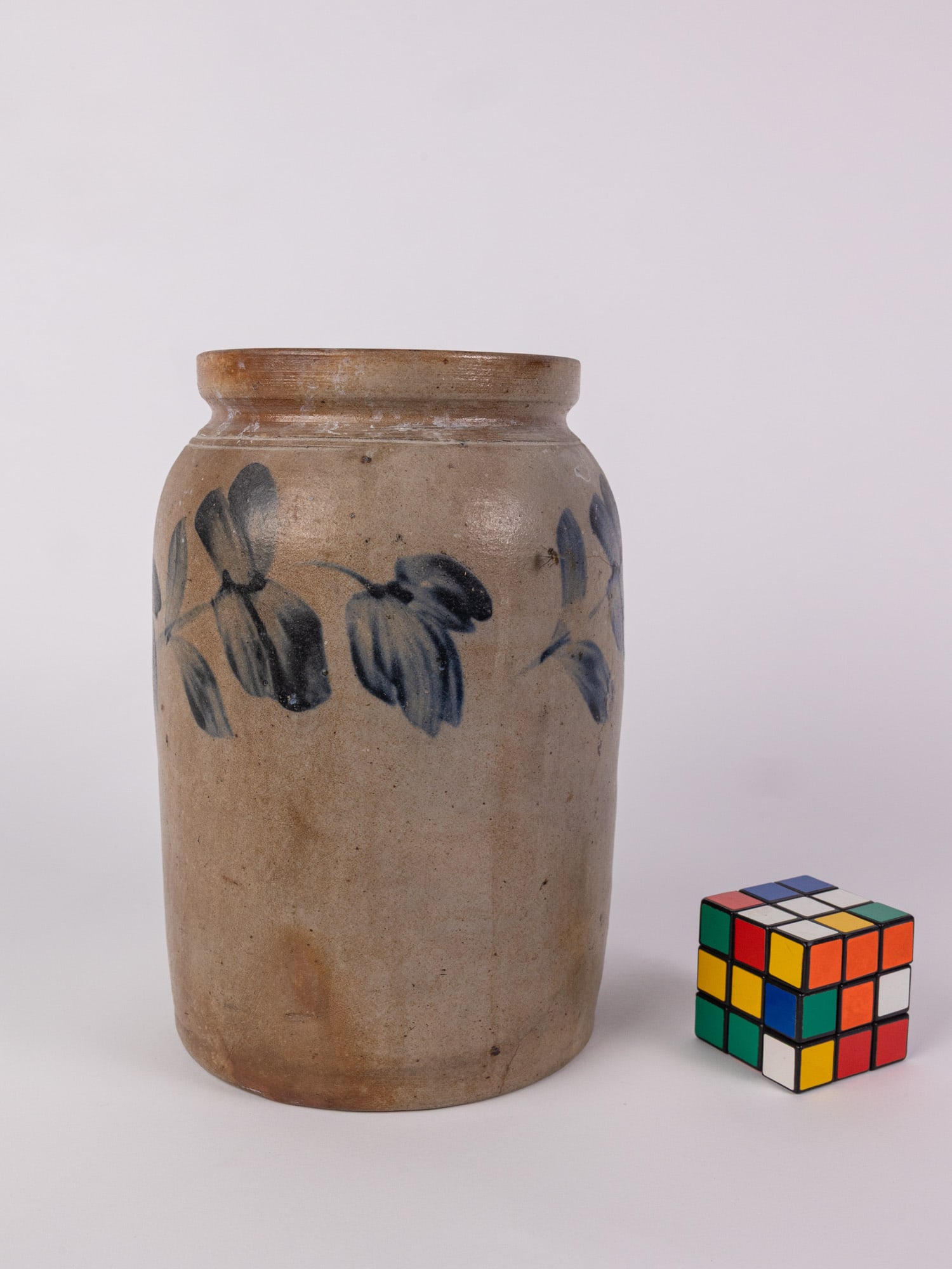 Cobalt Decorated Salt Glazed Stoneware Crock - 2