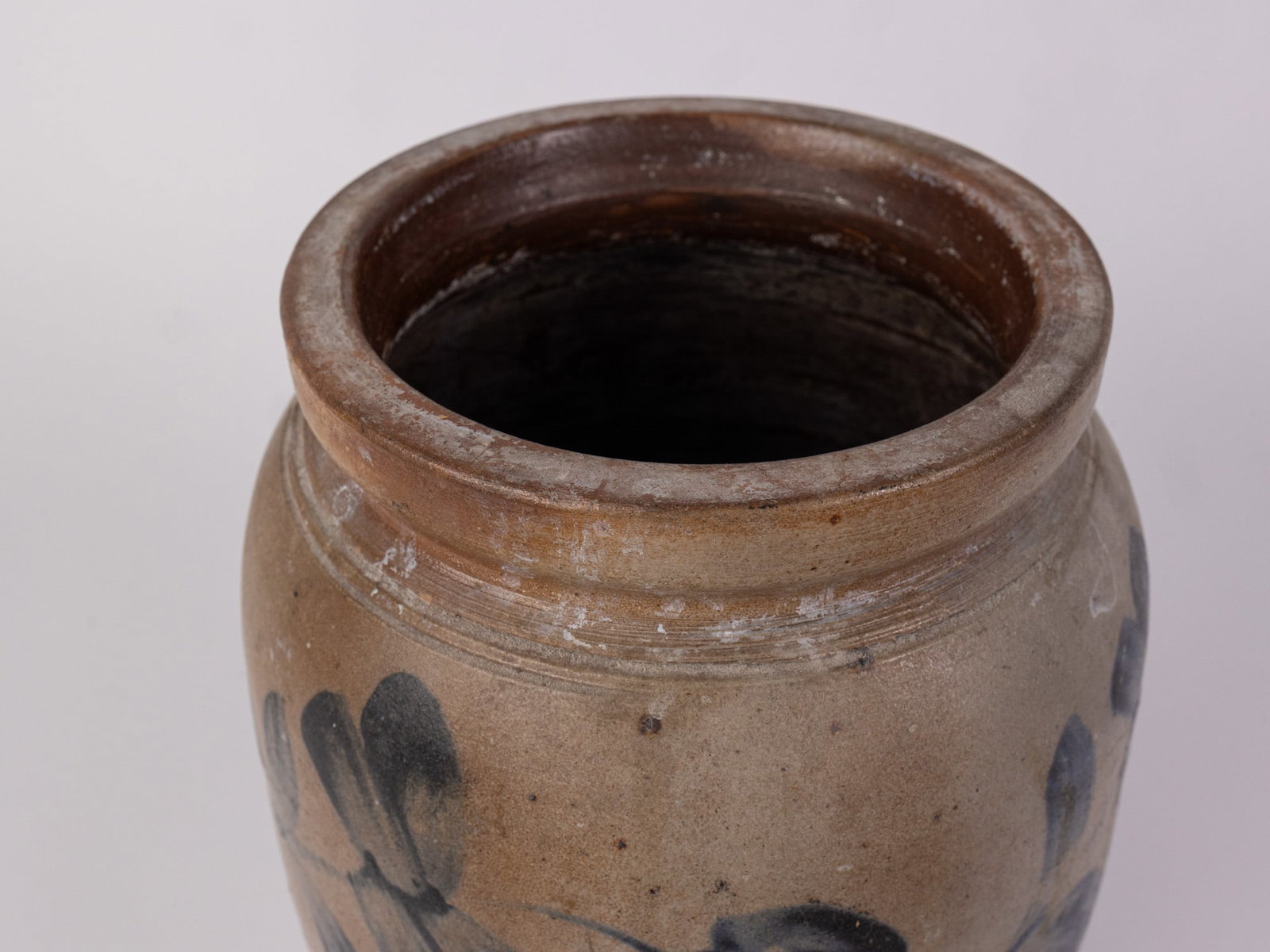 Cobalt Decorated Salt Glazed Stoneware Crock - 3