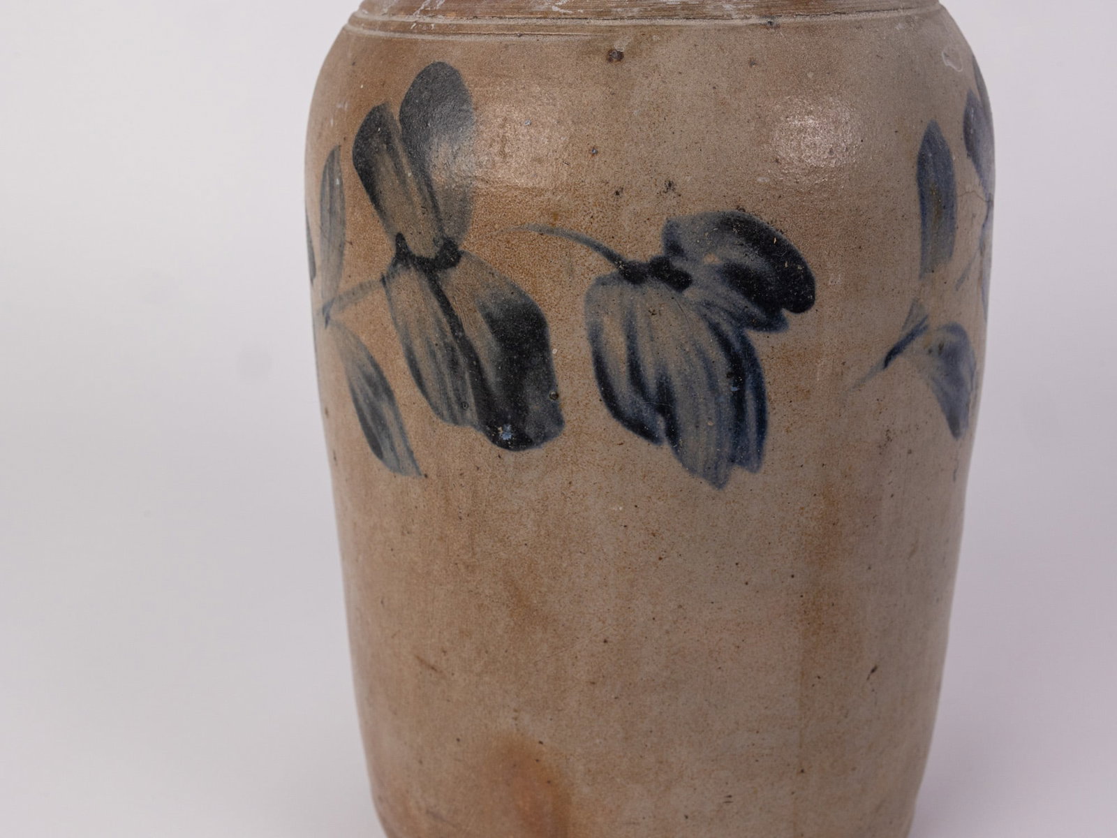 Cobalt Decorated Salt Glazed Stoneware Crock - 4