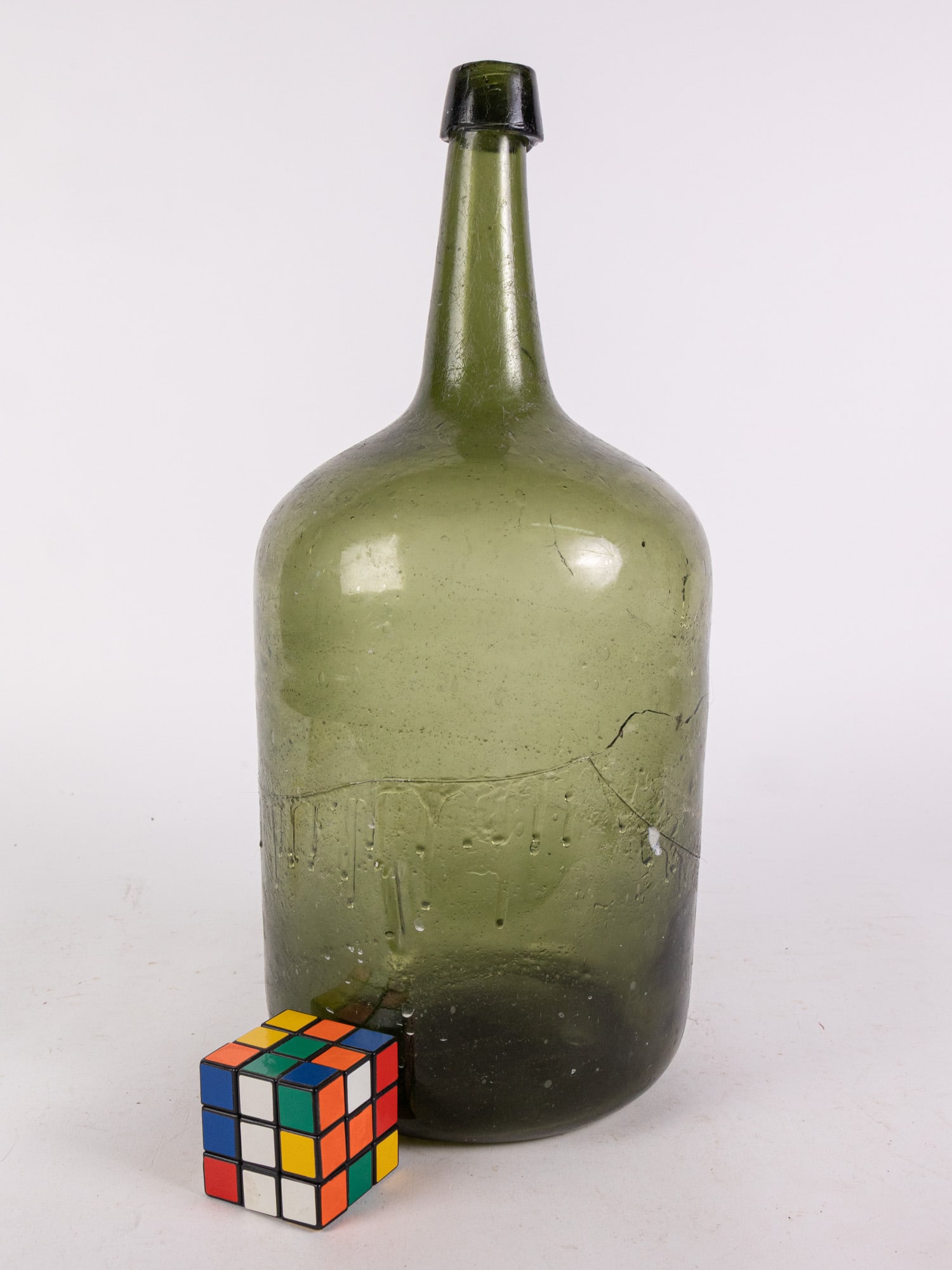 Antique Green Glass Carboy - 2