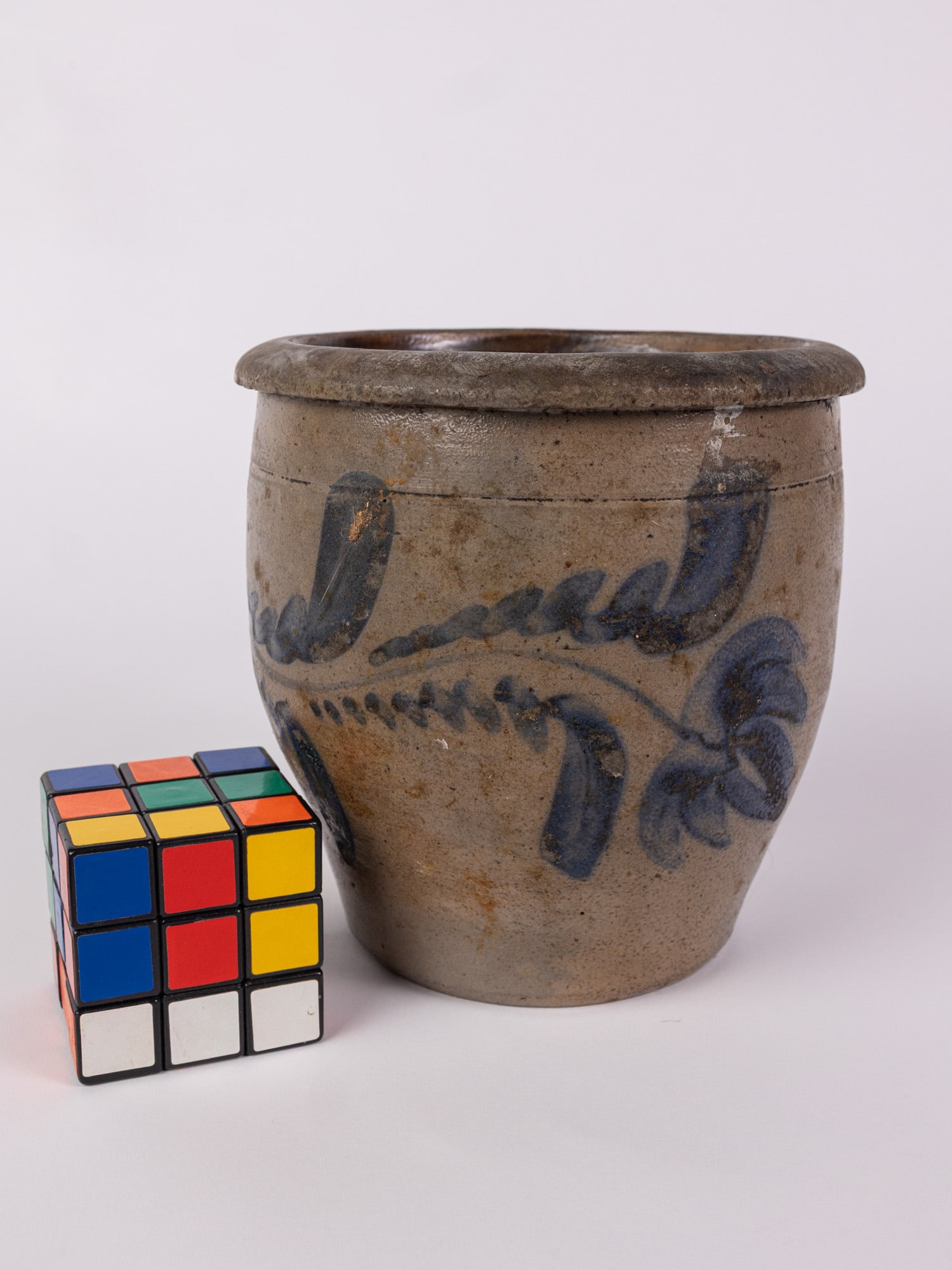 Cobalt Decorated Salt Glazed Stoneware Crock - 2