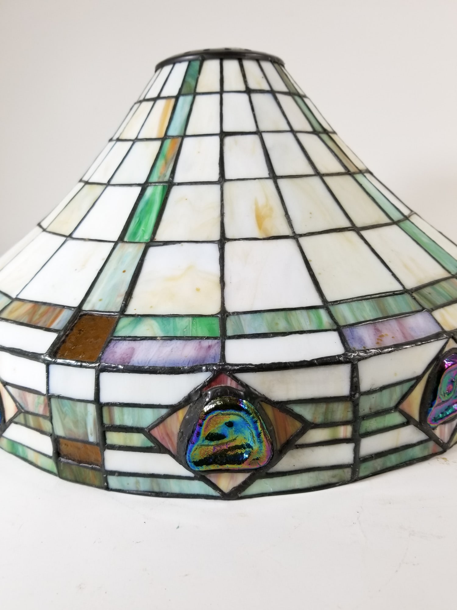 Mission Style Leaded Glass Lamp Shade - 4