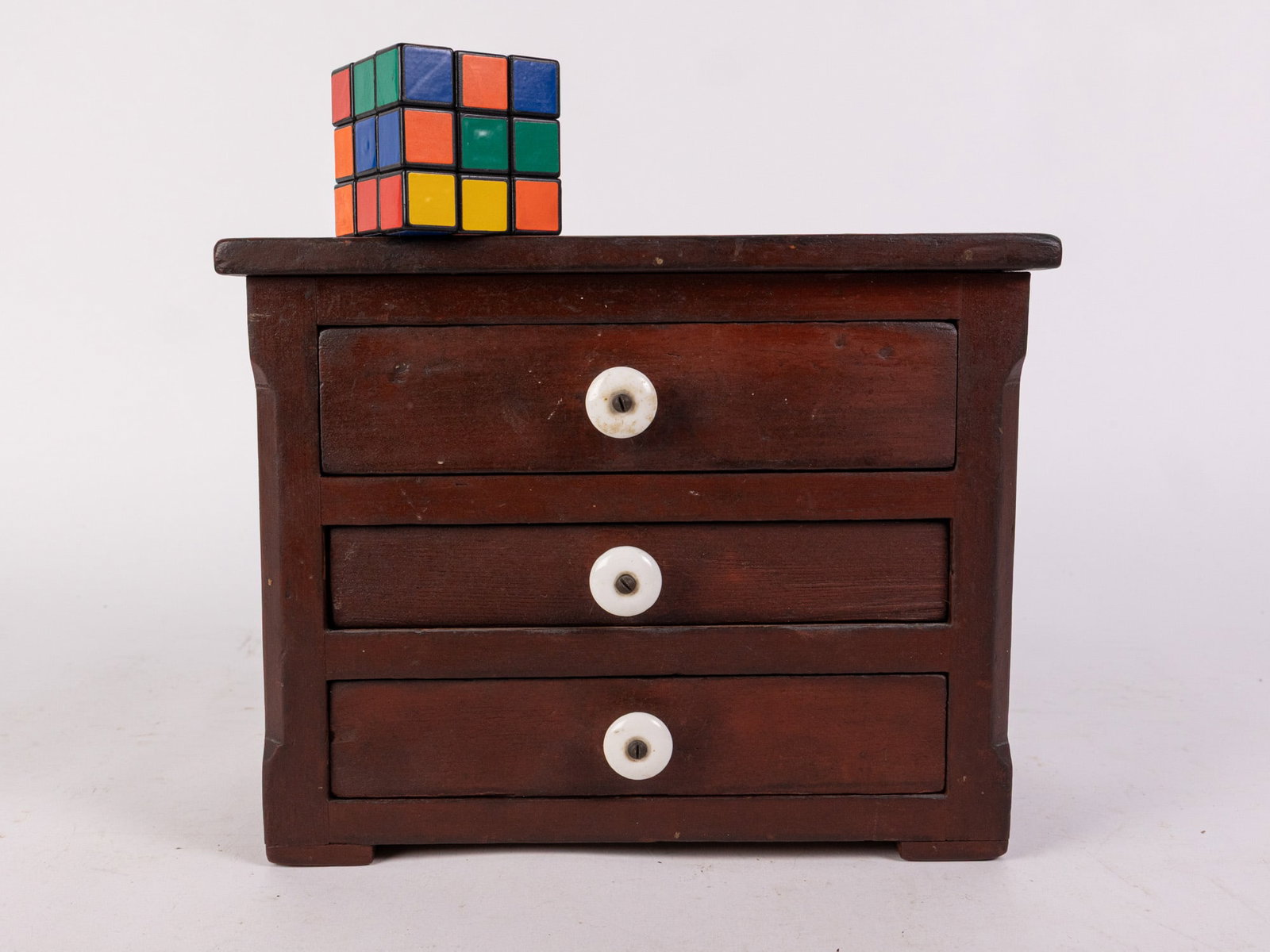 Antique Miniature Primitive Three Drawer Dresser - 2