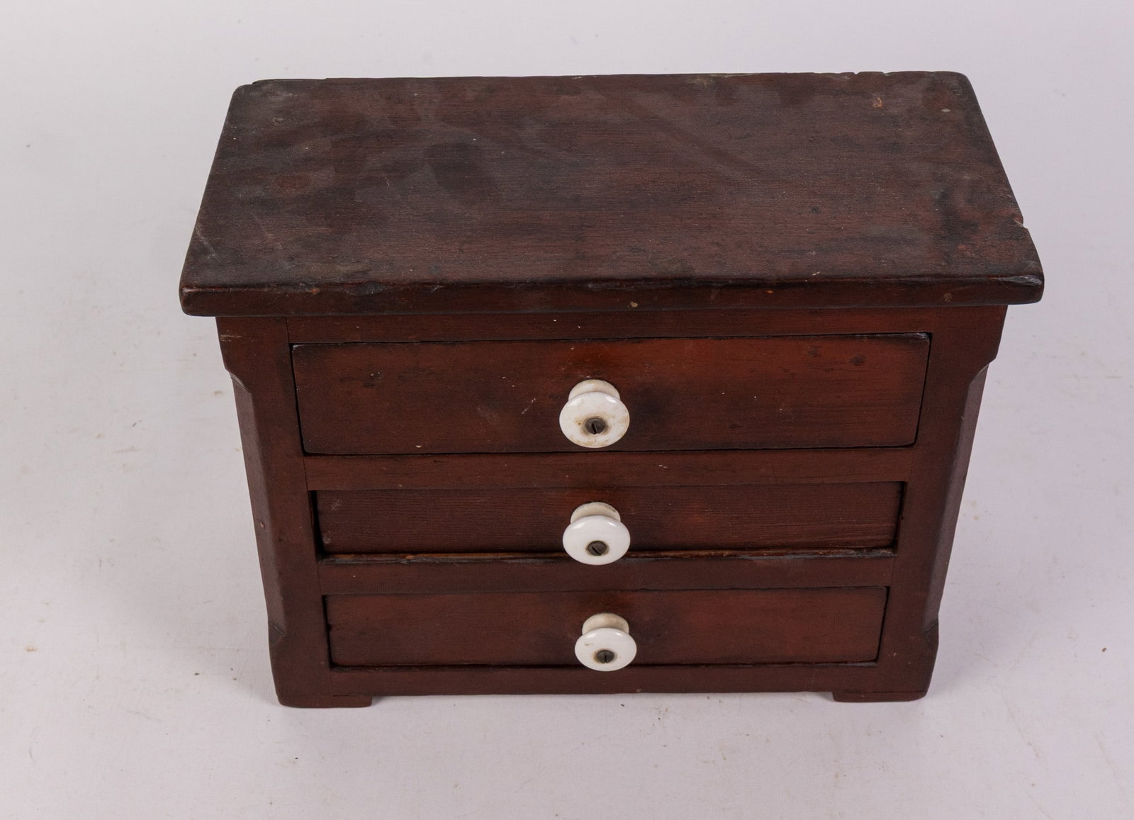 Antique Miniature Primitive Three Drawer Dresser - 3