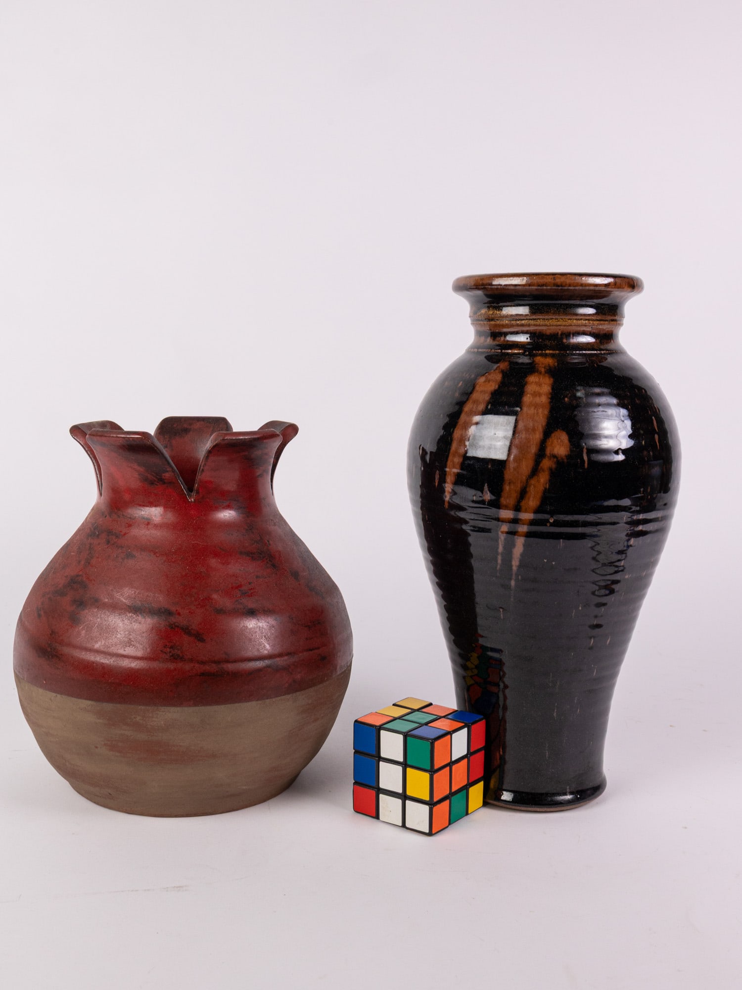 Two Vintage Decorative Ceramic Vessels ft. Pomegranate Form - 2
