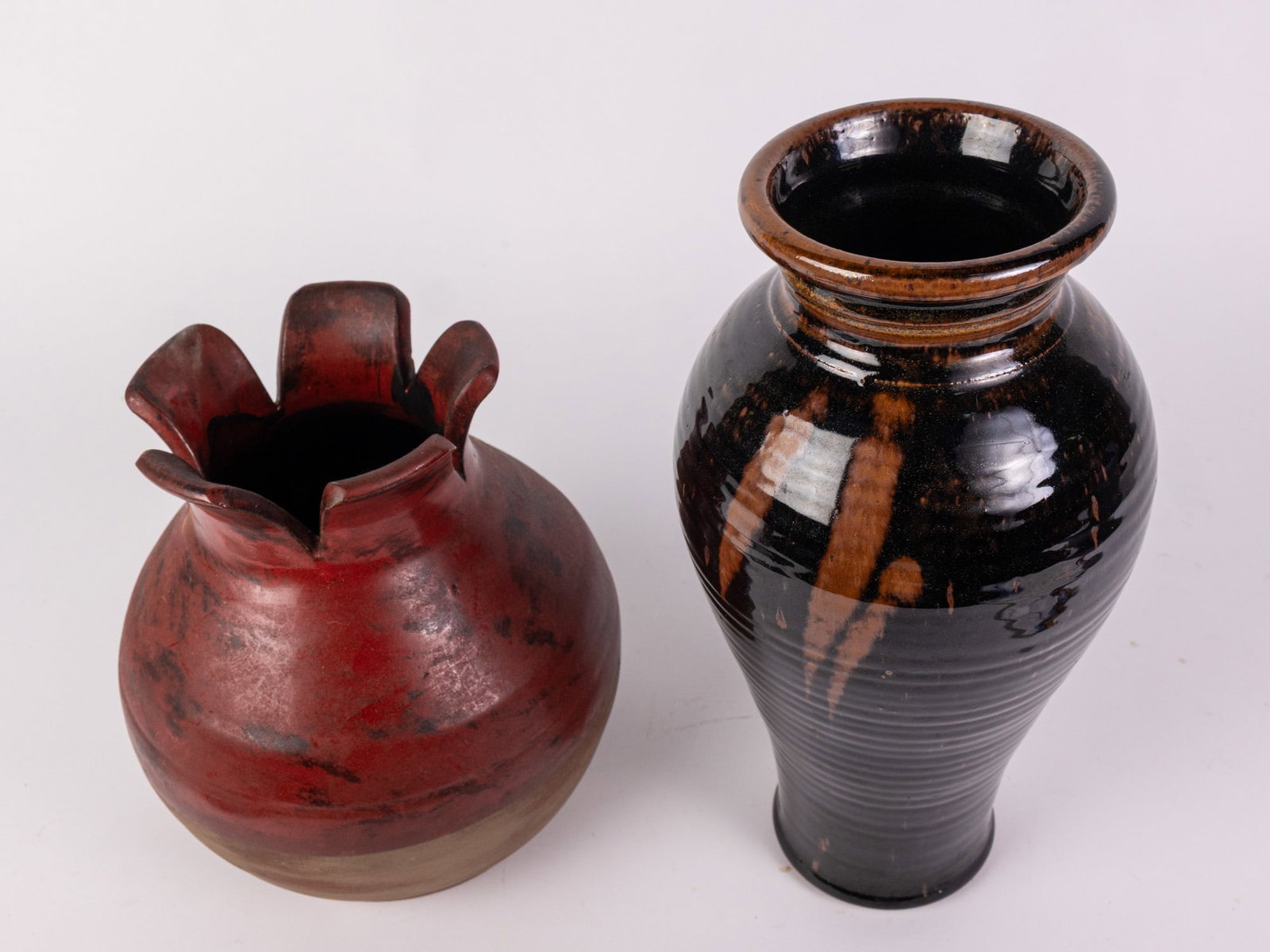 Two Vintage Decorative Ceramic Vessels ft. Pomegranate Form - 3