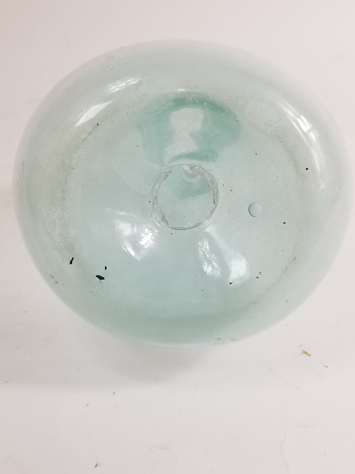 Antique Aqua Glass Hand Blown Bottle - 3