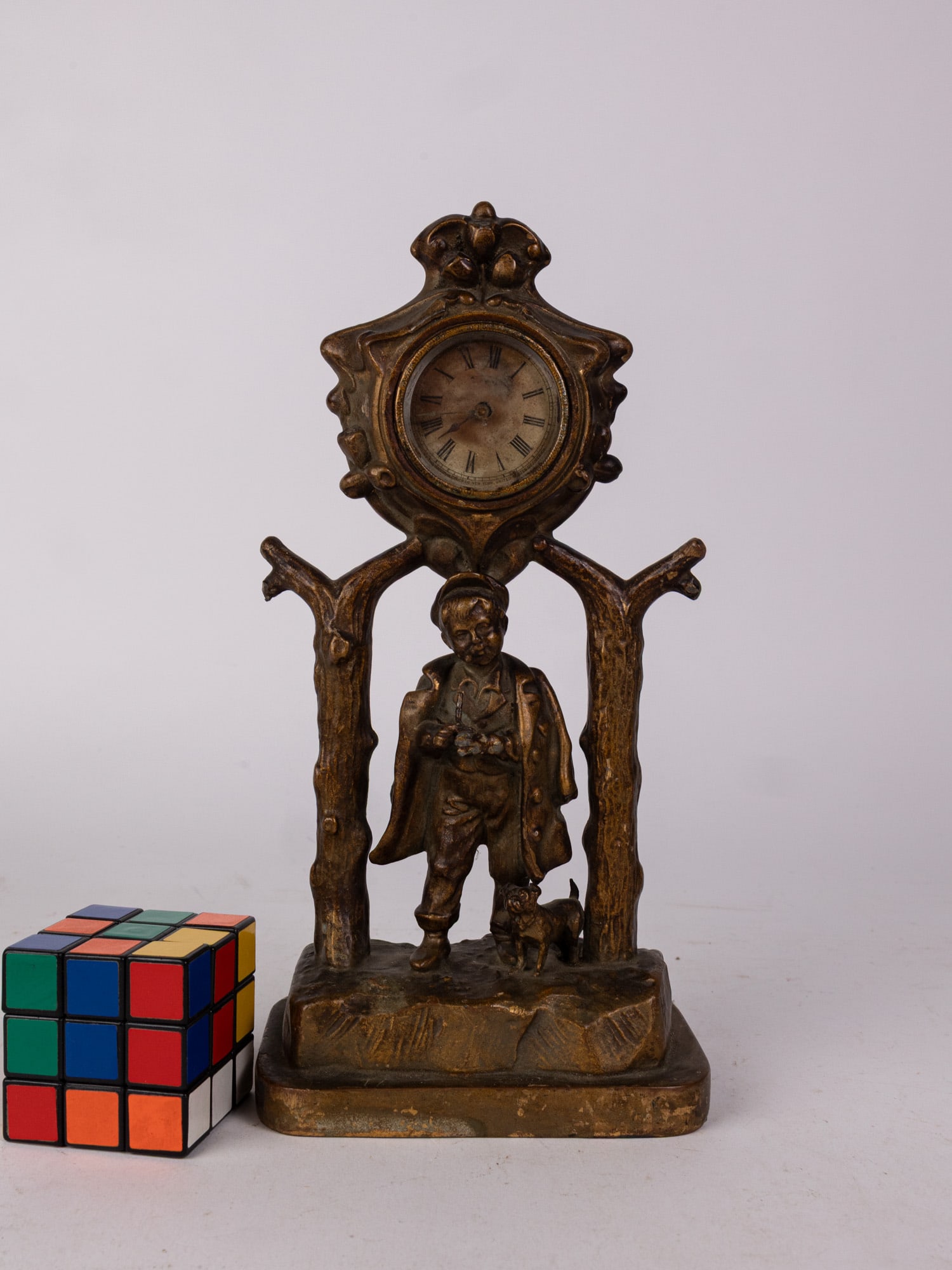 Vintage Ansonia Art Nouveau Gilded Cast Metal Mantel Clock - 2