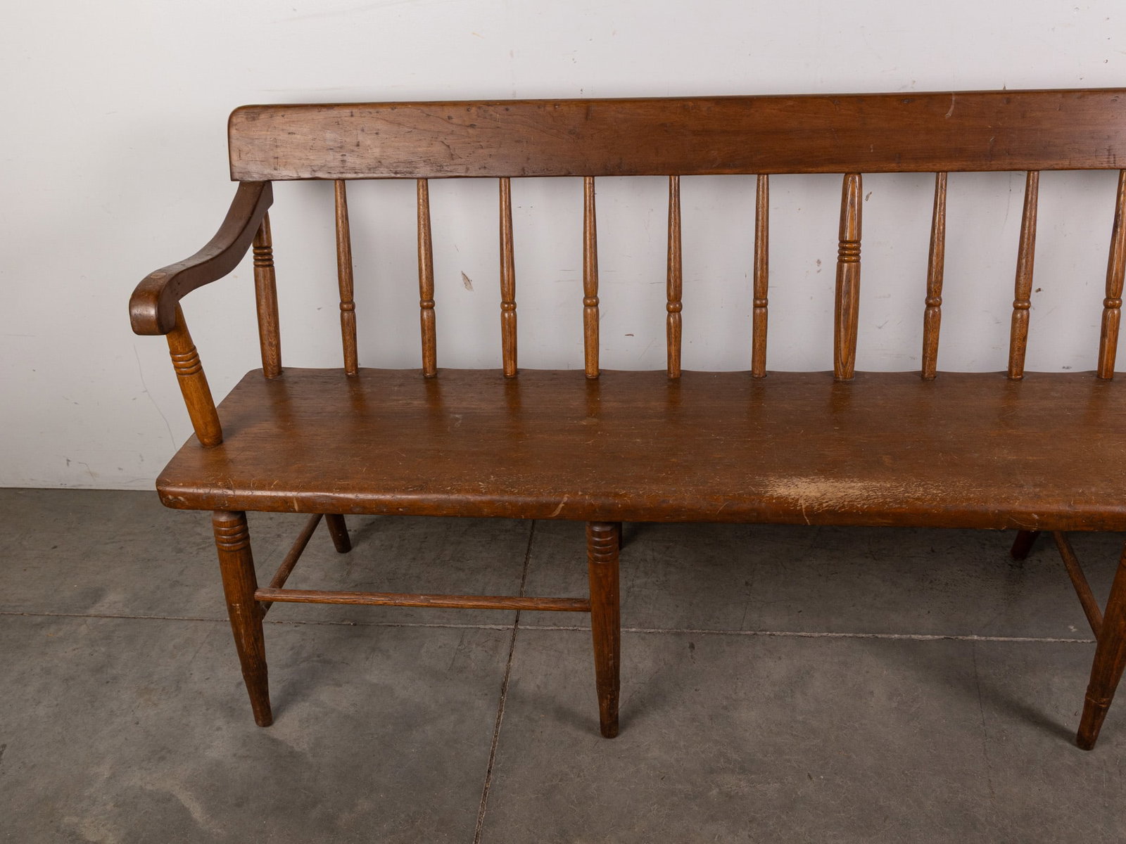 Antique Primitive Wooden Deacon's Bench - 2