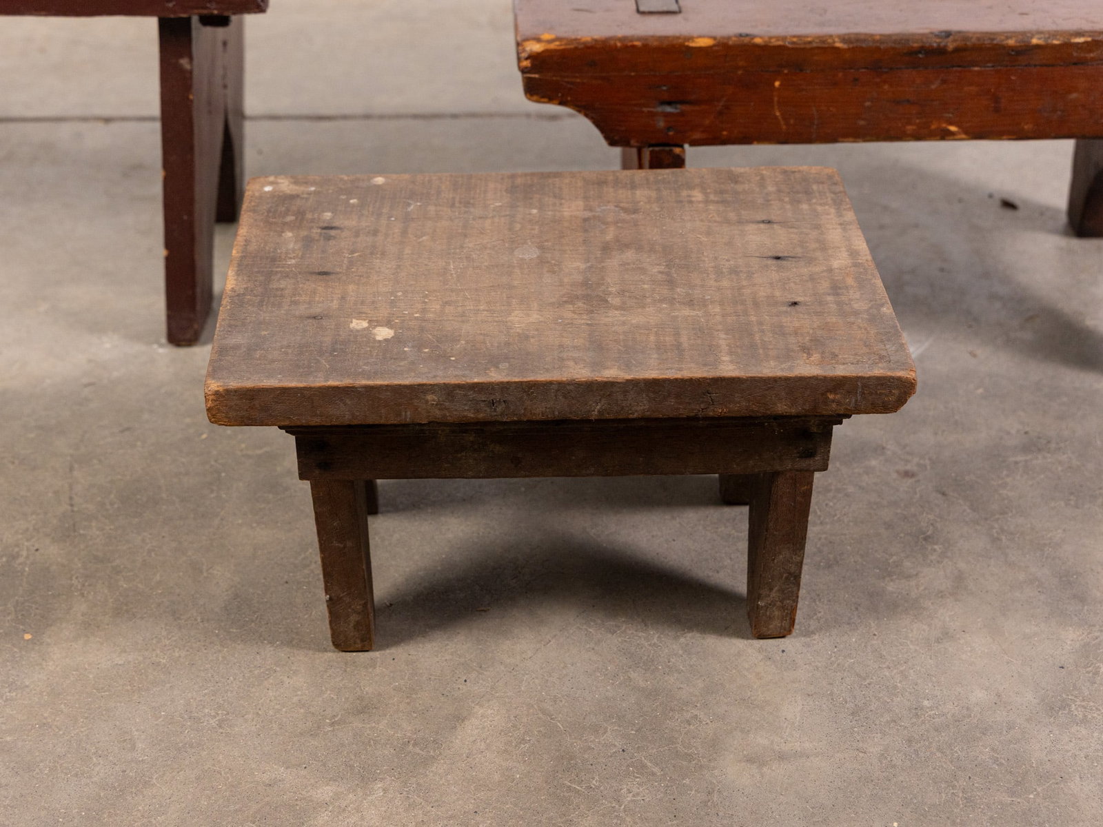 Three Vintage Primitive Wood Stools - 3