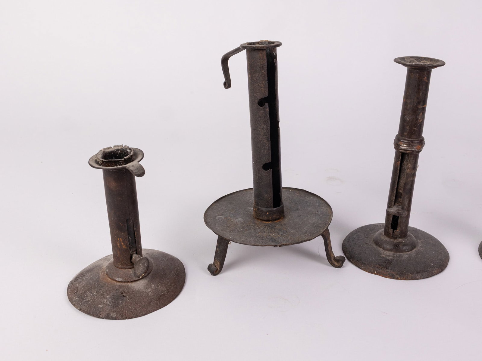 Lot of Antique Primitive Taper Candle Holder - 3