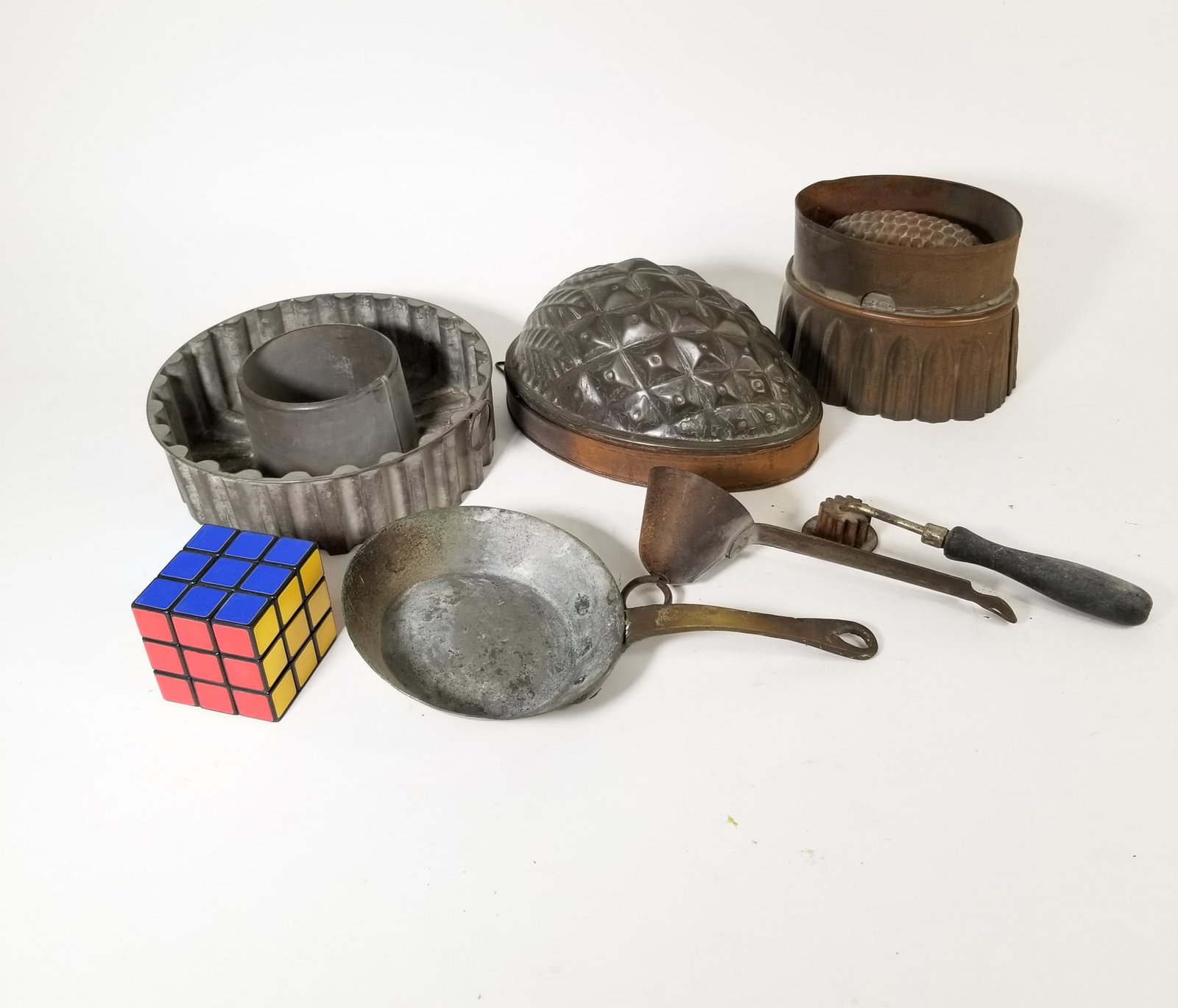 Primitive Tin Baking Molds and Kitchen Implements - 2