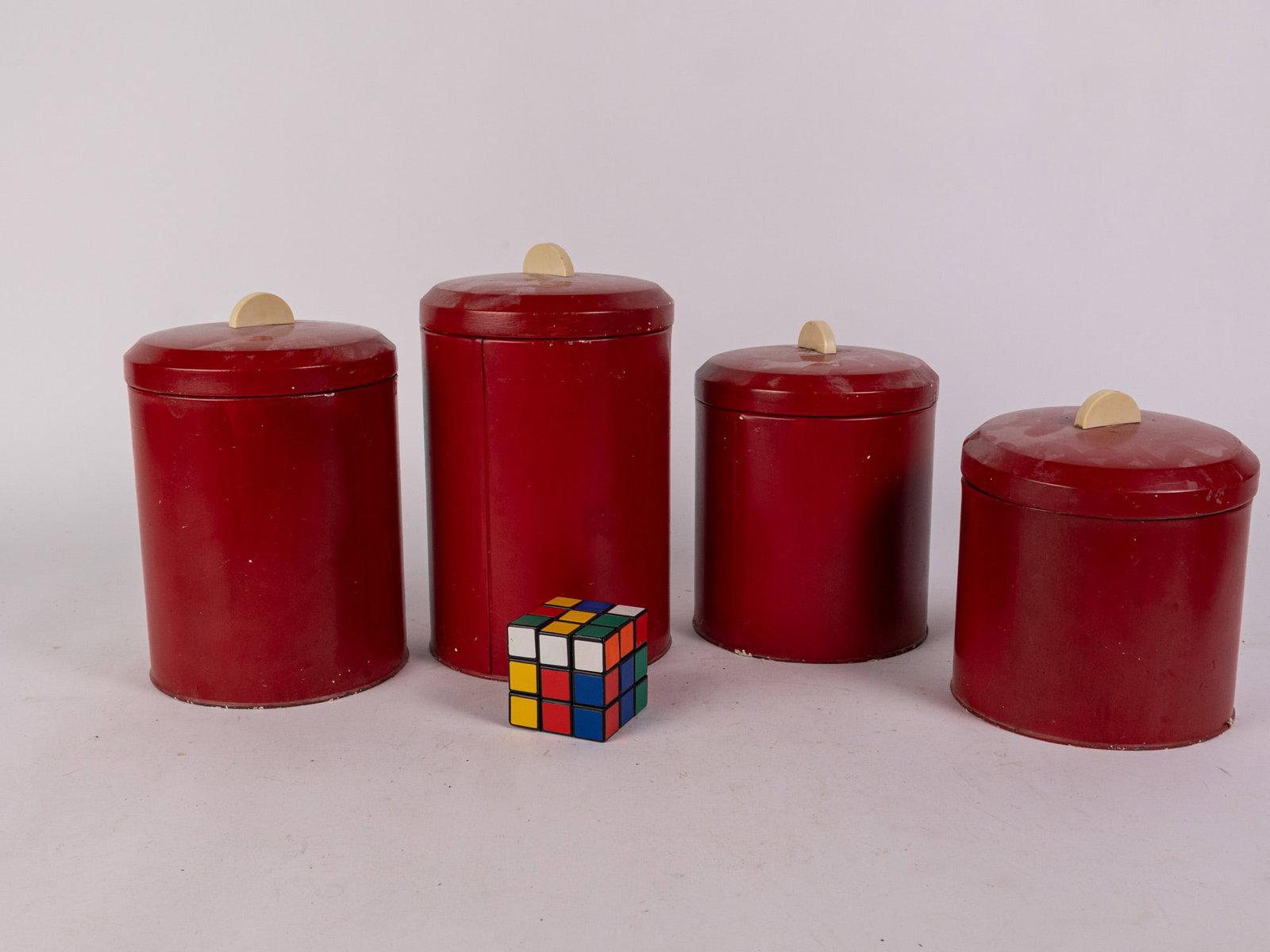 Set of Four Vintage Art Deco Kitchen Cannisters - 2