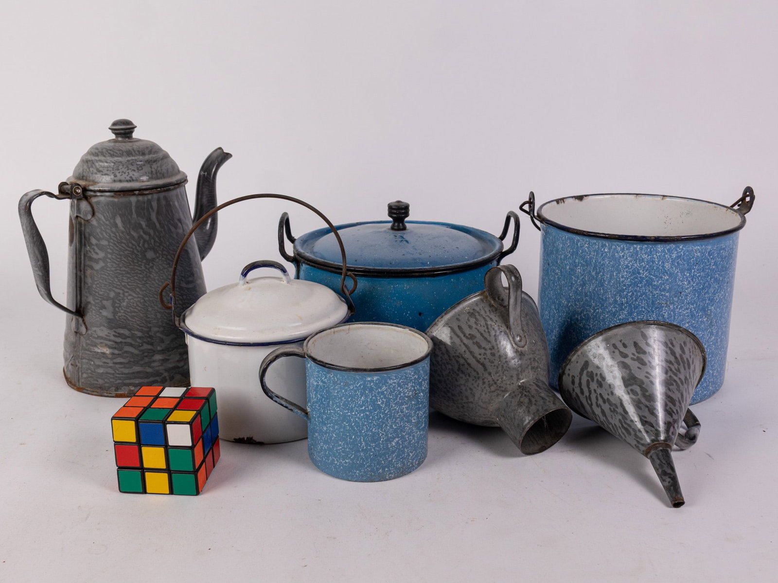 Lot of Assorted Vintage Enamel Cookware - 2