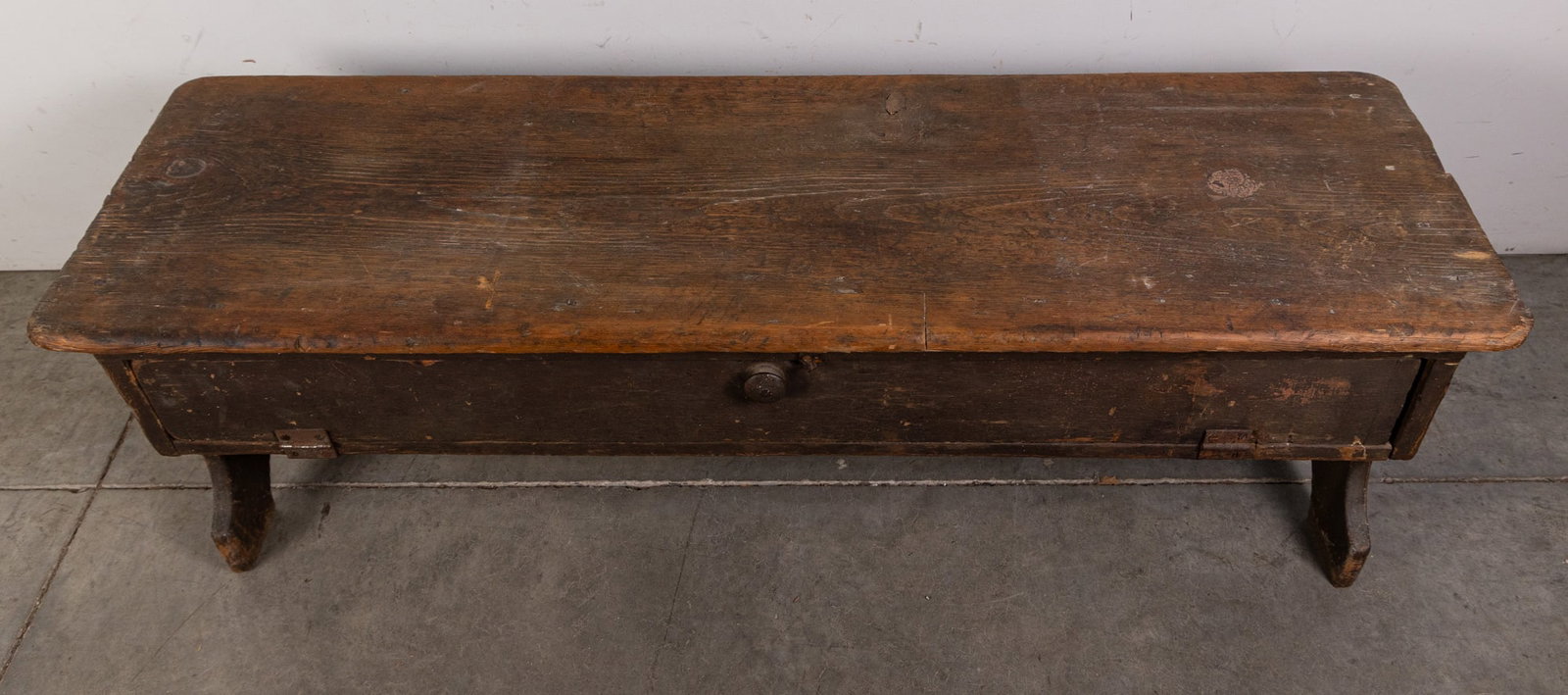 Antique Primitive Wooden Bench - 2