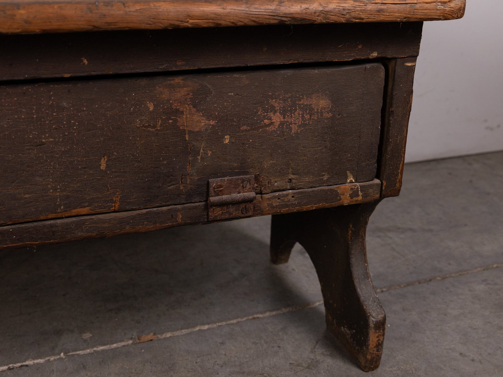 Antique Primitive Wooden Bench - 3