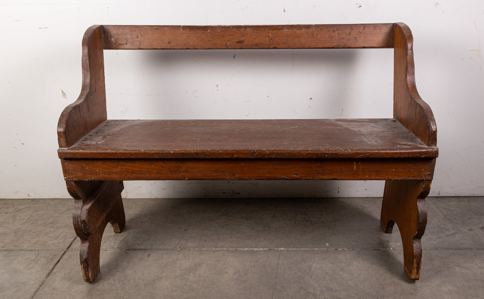Antique Primitive Wooden Bench - 2
