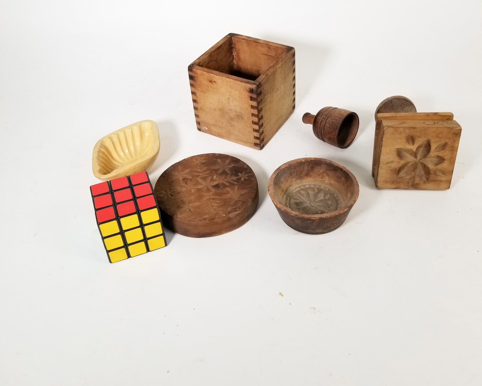 Primitive Wooden Butter Molds/Stamps - 2