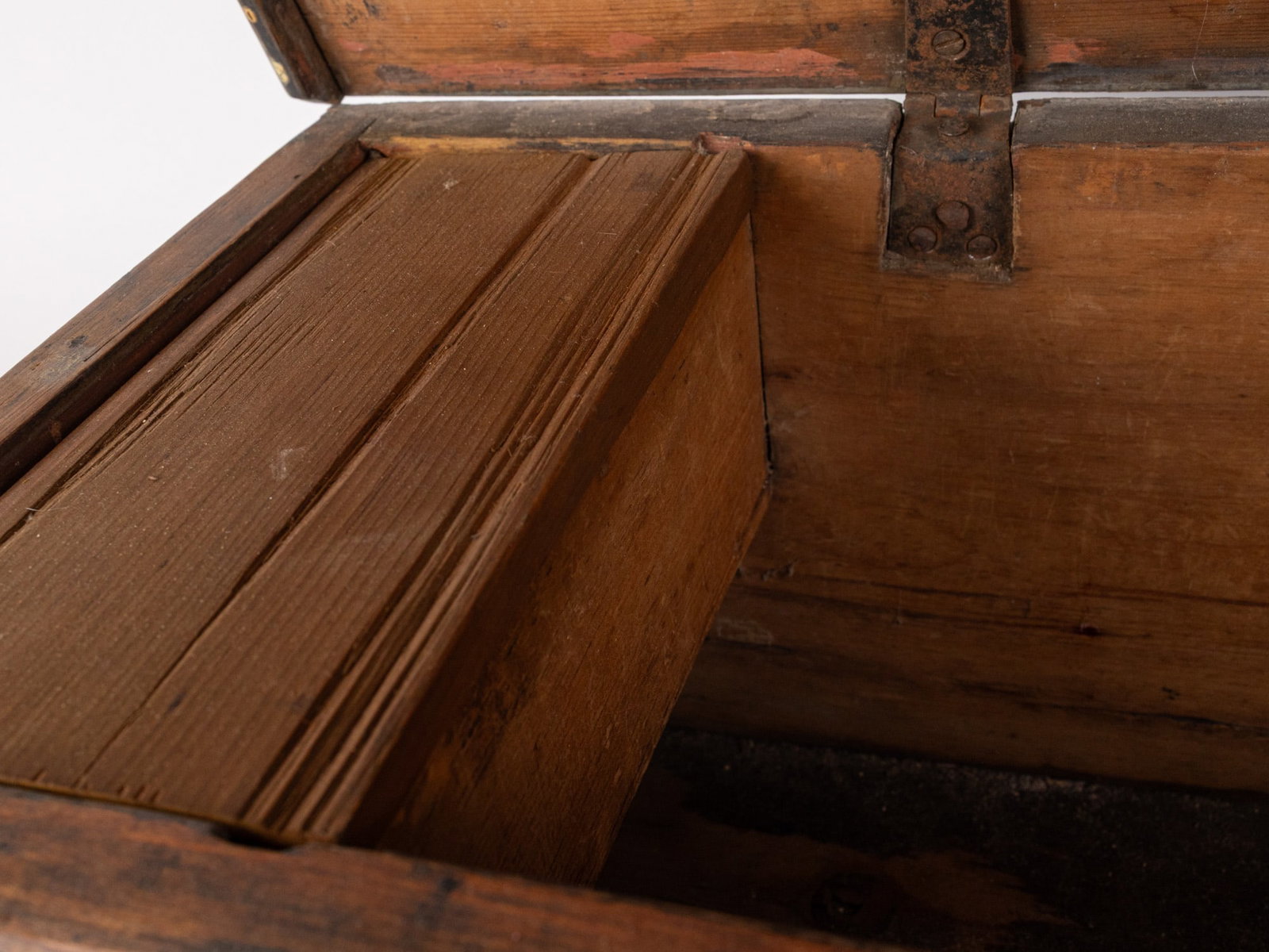 Antique Wooden Storage Chest - 7