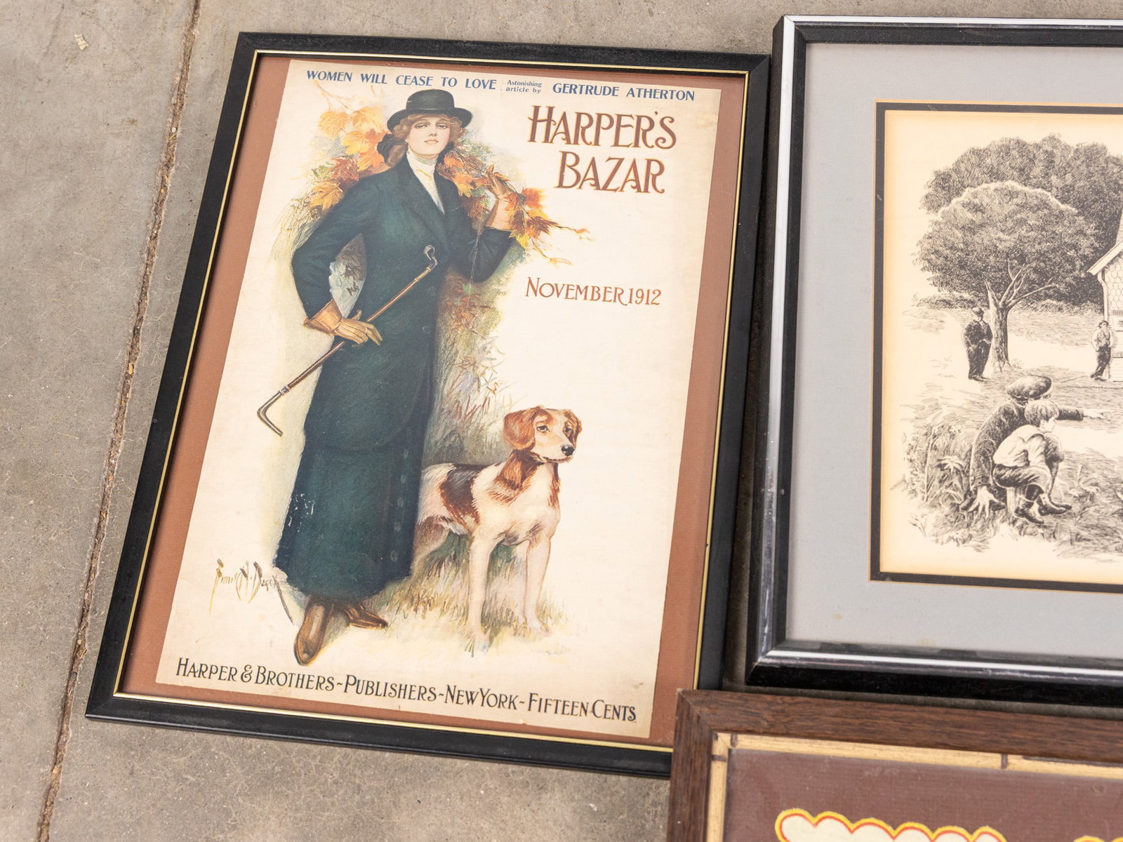 Three Vintage Pieces of Wall Decor Featuring Harper's Bazaar Cover - 2