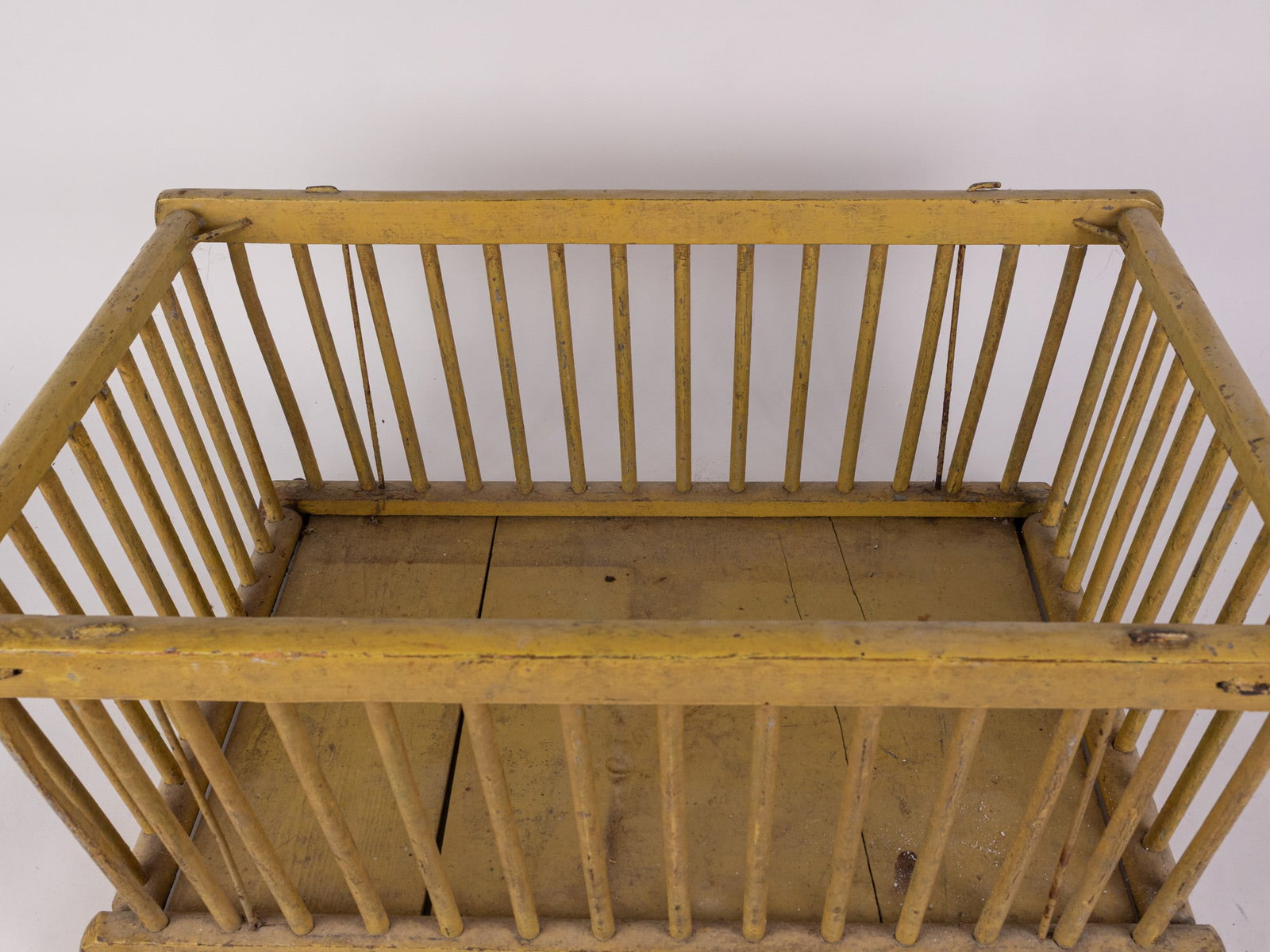 Antique Primitive Painted Wooden Crib - 3
